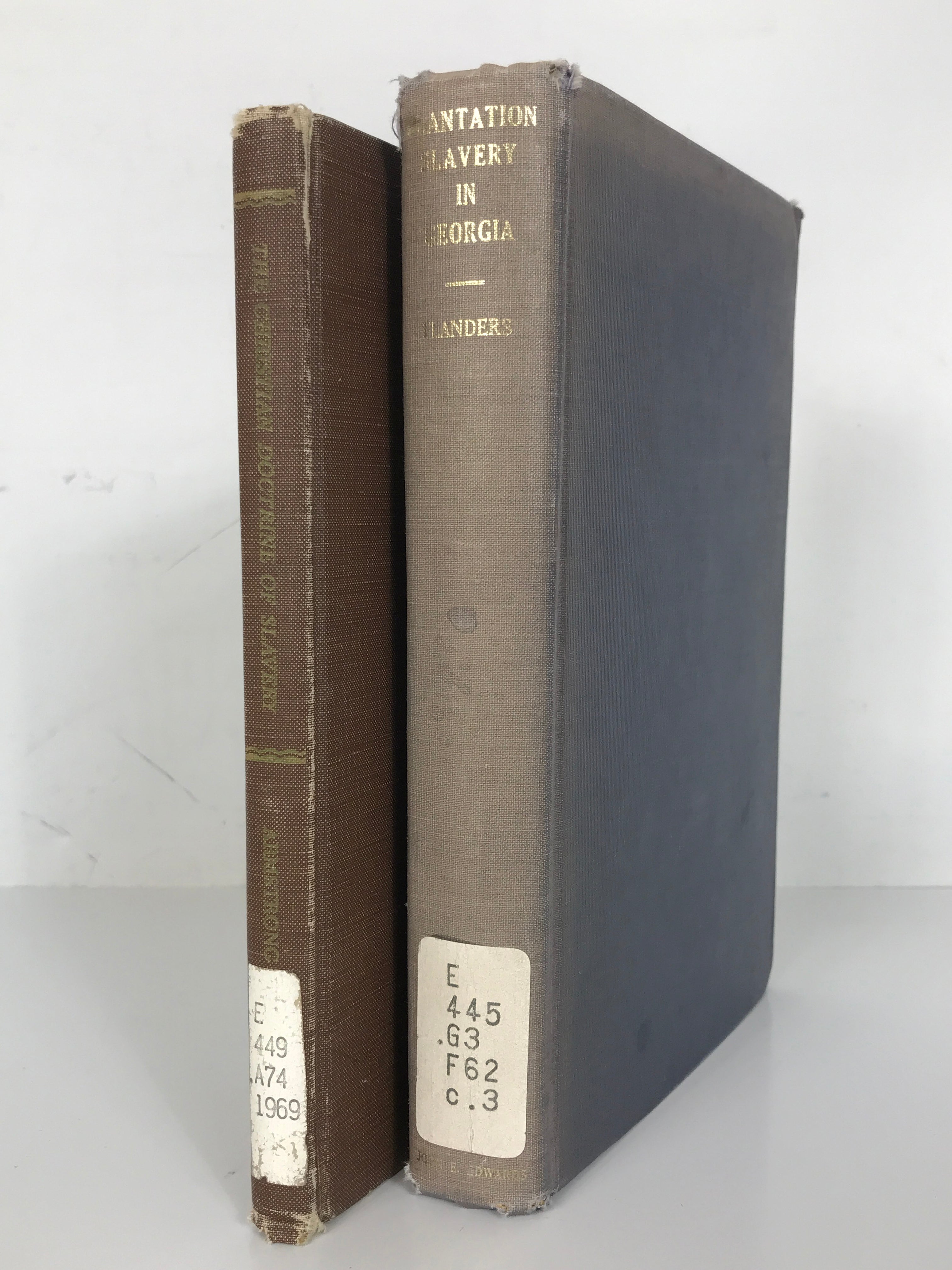 Lot of 2 Rare History Books: Plantation Slavery in Georgia (1967) and The Christian Doctrine of Slavery (1969) HC Former Library Copies
