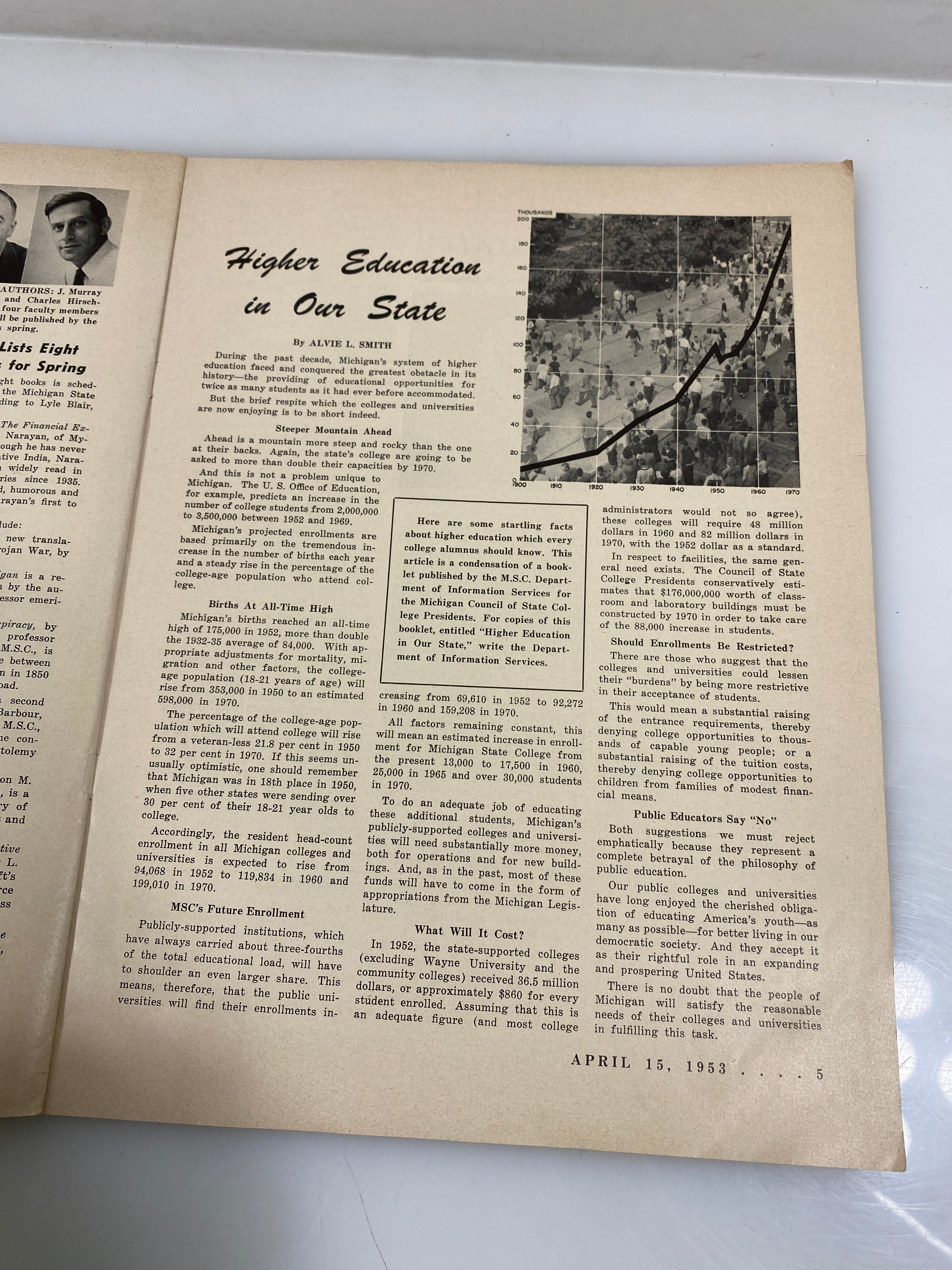 Lot of 1950s MSU Ephemera Alumni Magazine Commencements 1953-1963