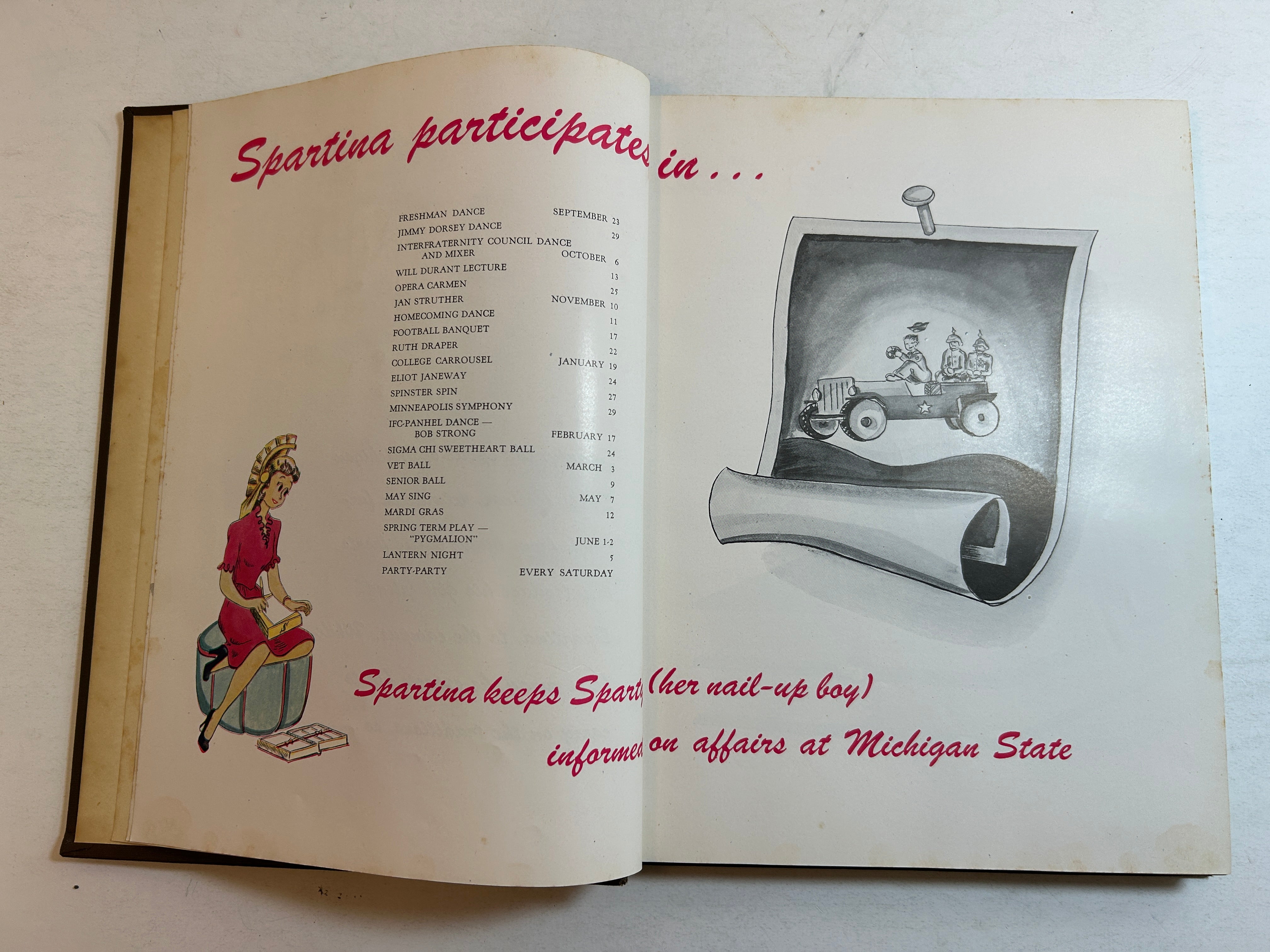 1945 Michigan State College Yearbook Wolverine