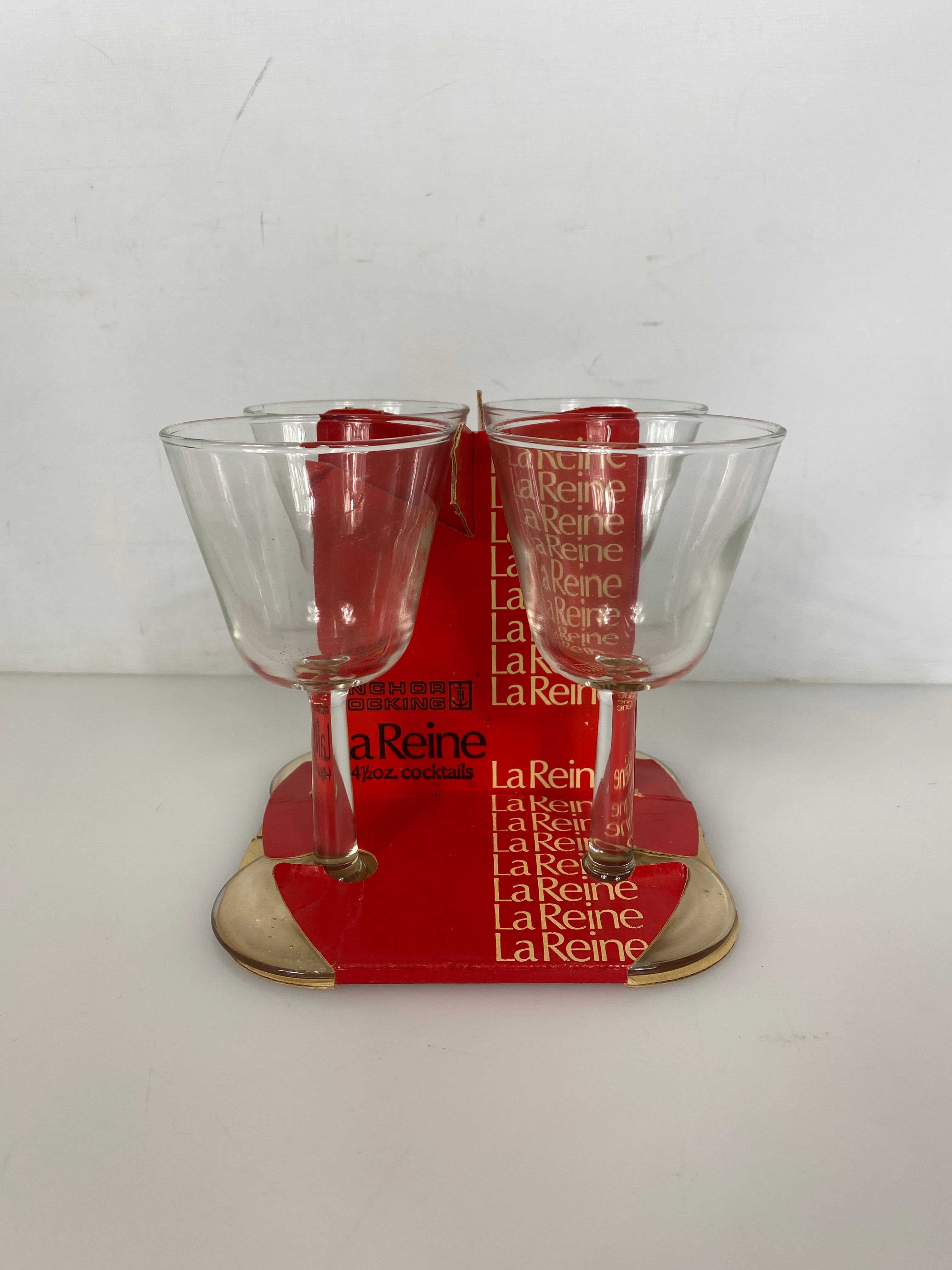 Anchor Hocking Company "LaReine" Set of 4 Cocktail Glasses