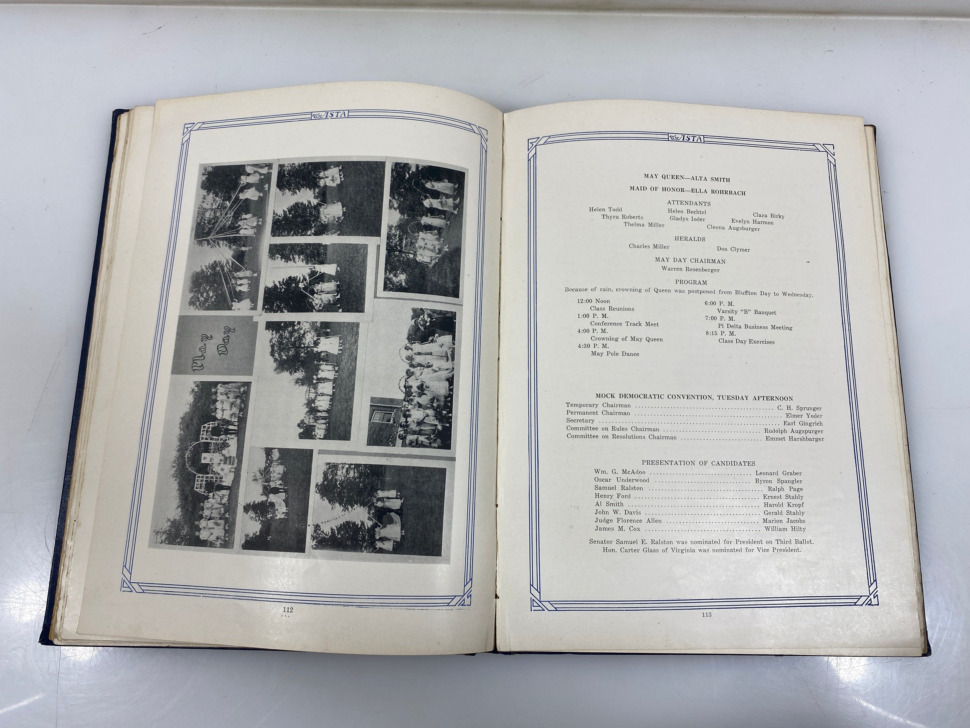 1925 Bluffton College "Ista" Yearbook Bluffton OH HC