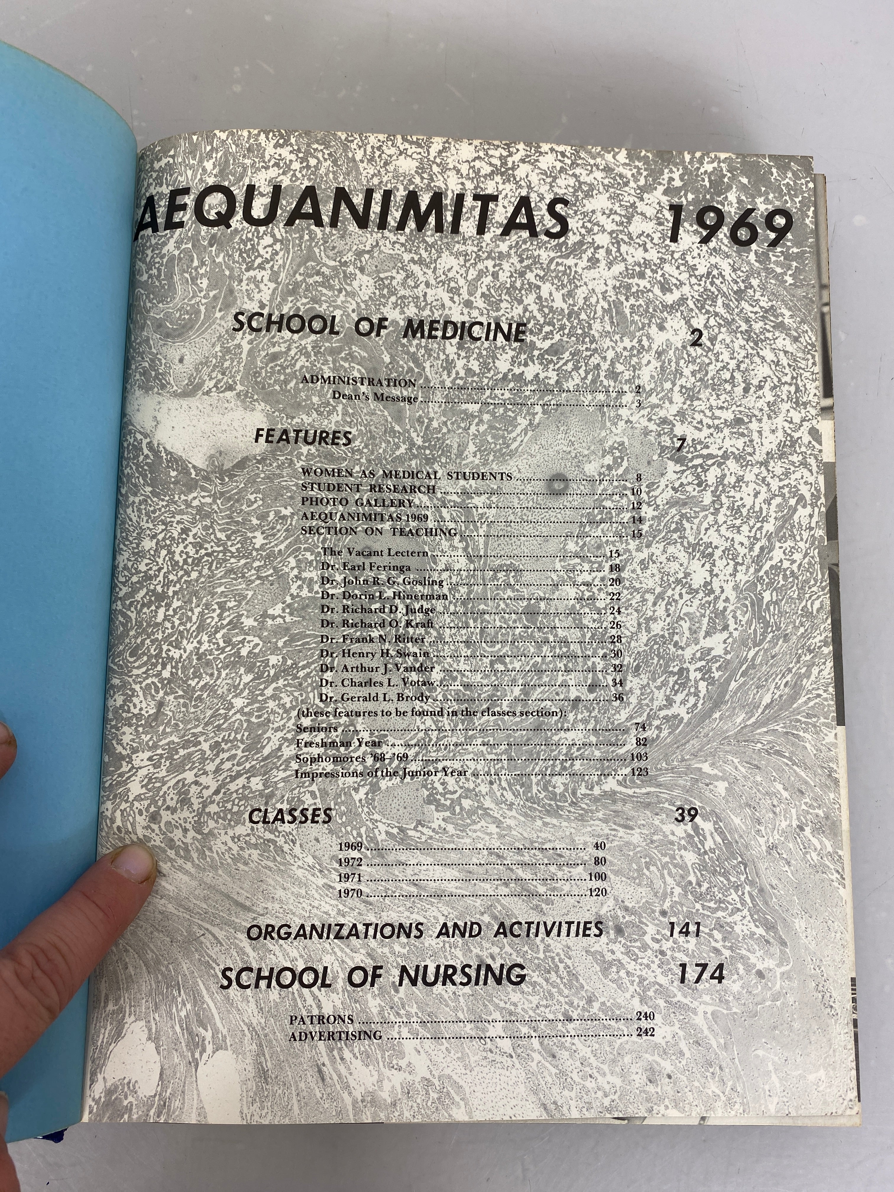 1969 University of Michigan Medical & Nursing School Yearbook "Aequanimitas" Ann Arbor Michigan
