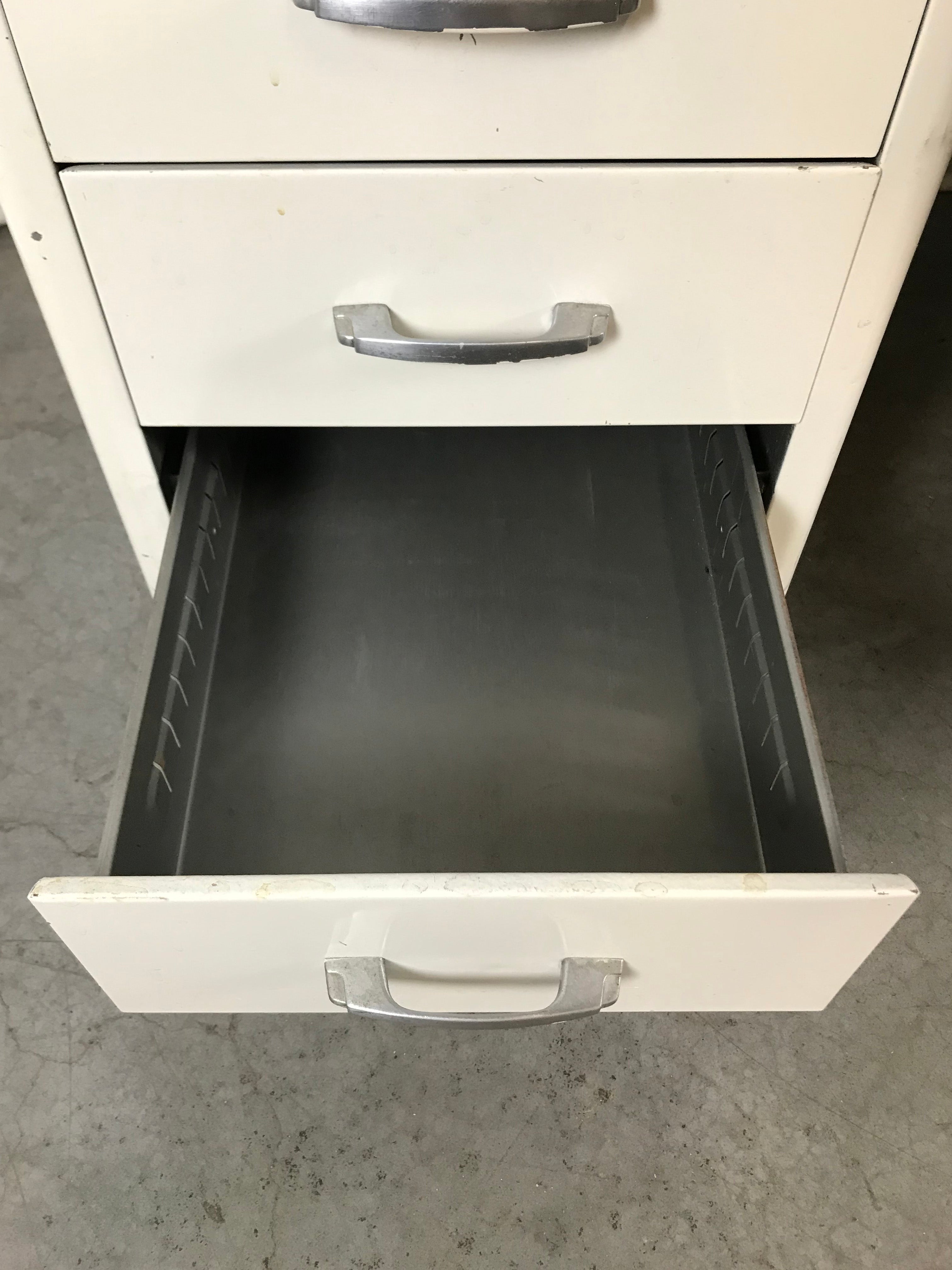 Invincible Metal Furniture White Metal Desk