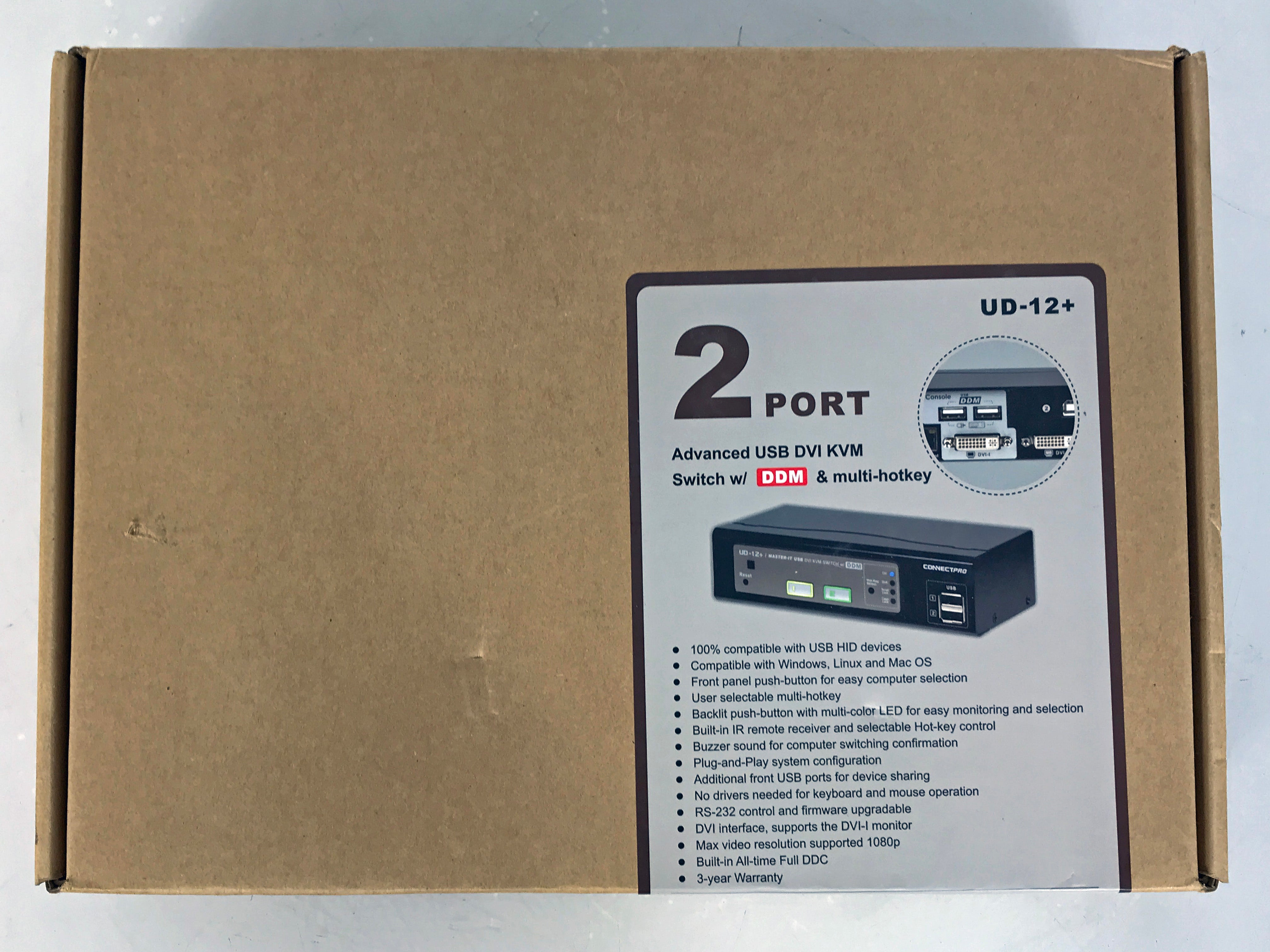 ConnectPro UD-12+ 2 Port DVI-D KVM switch