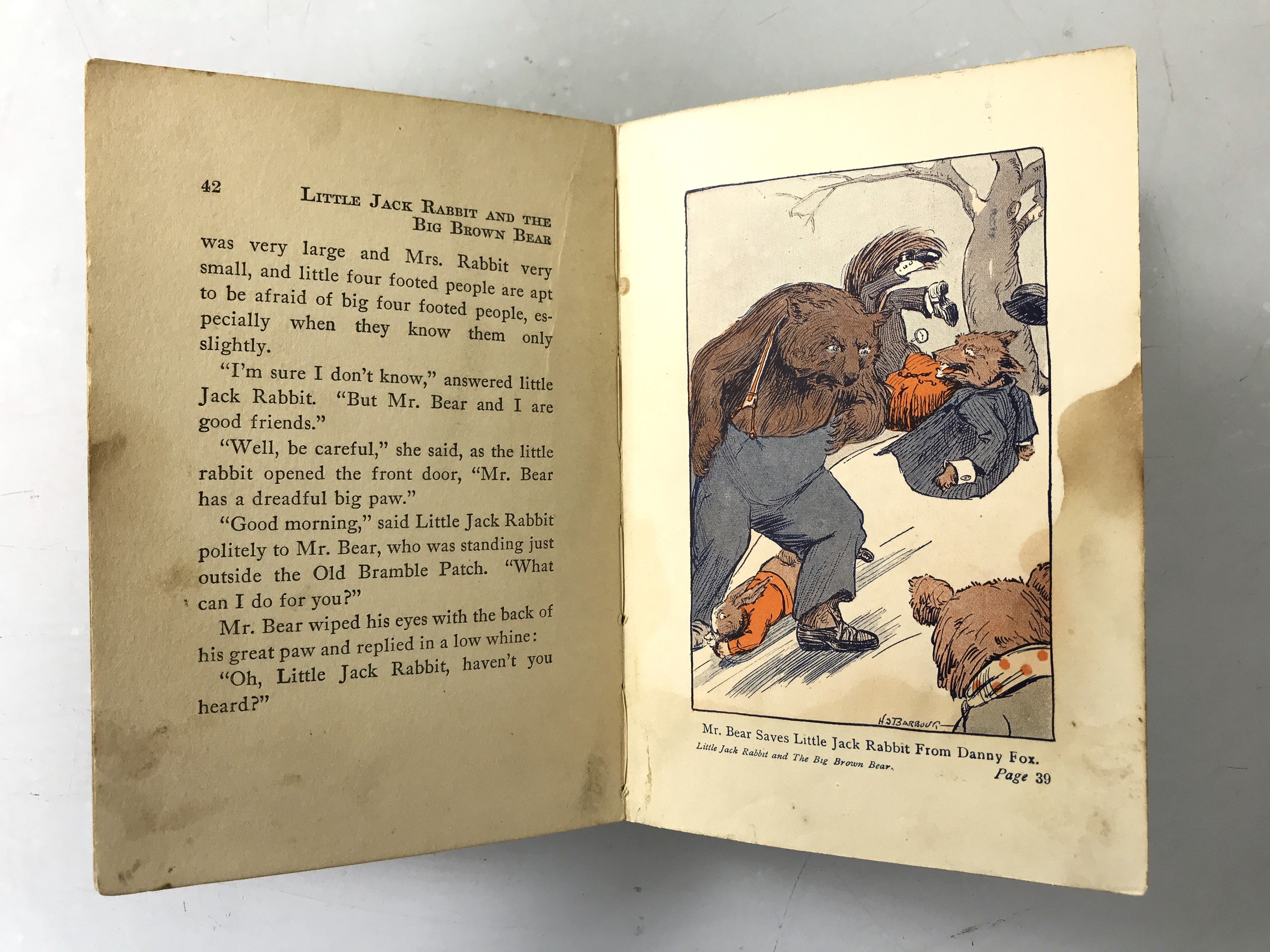 Little Jack Rabbit and the Big Brown Bear by David Cory 1921 HC