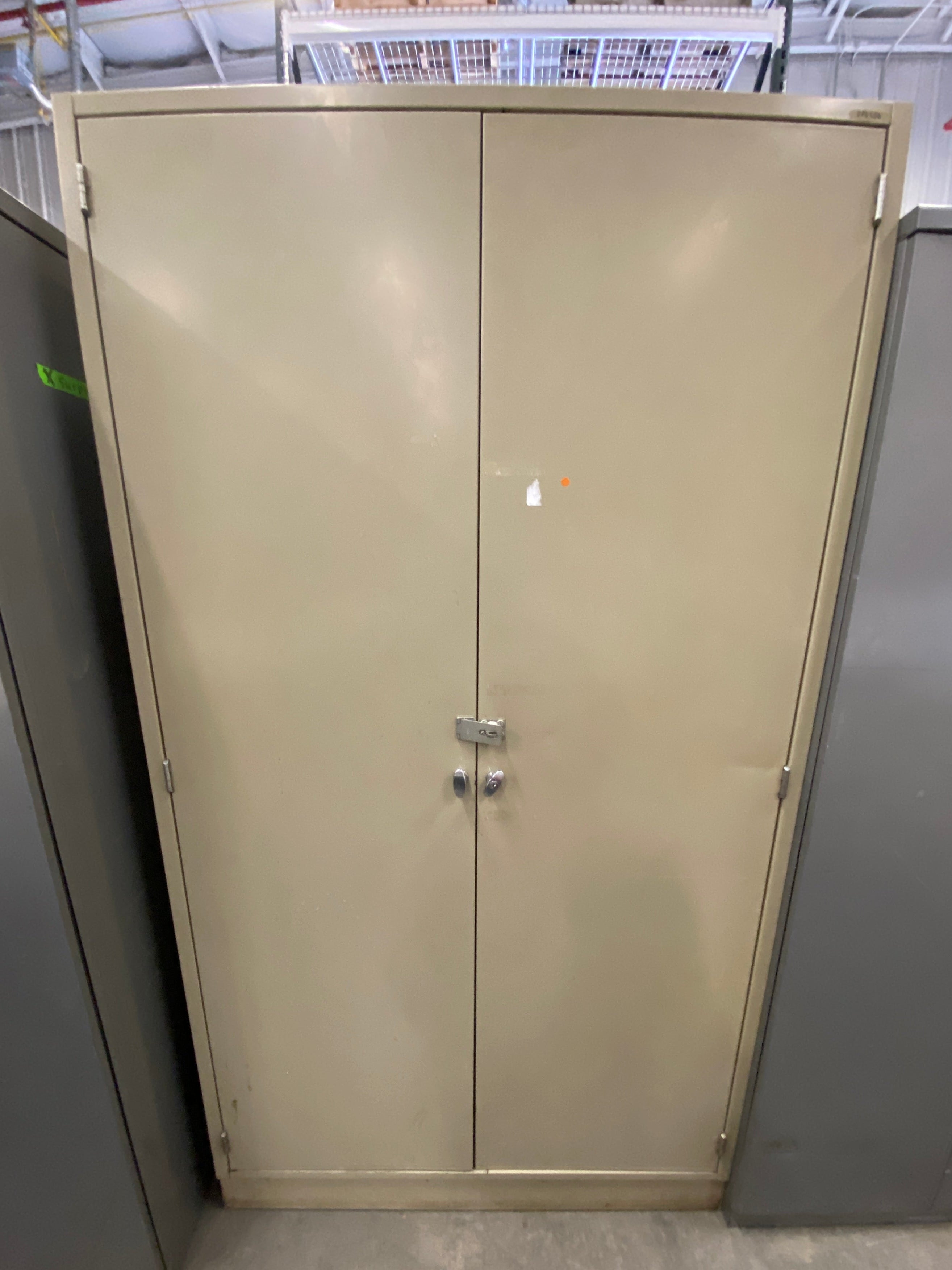 Tall Beige 2-Door Lockable Cabinet