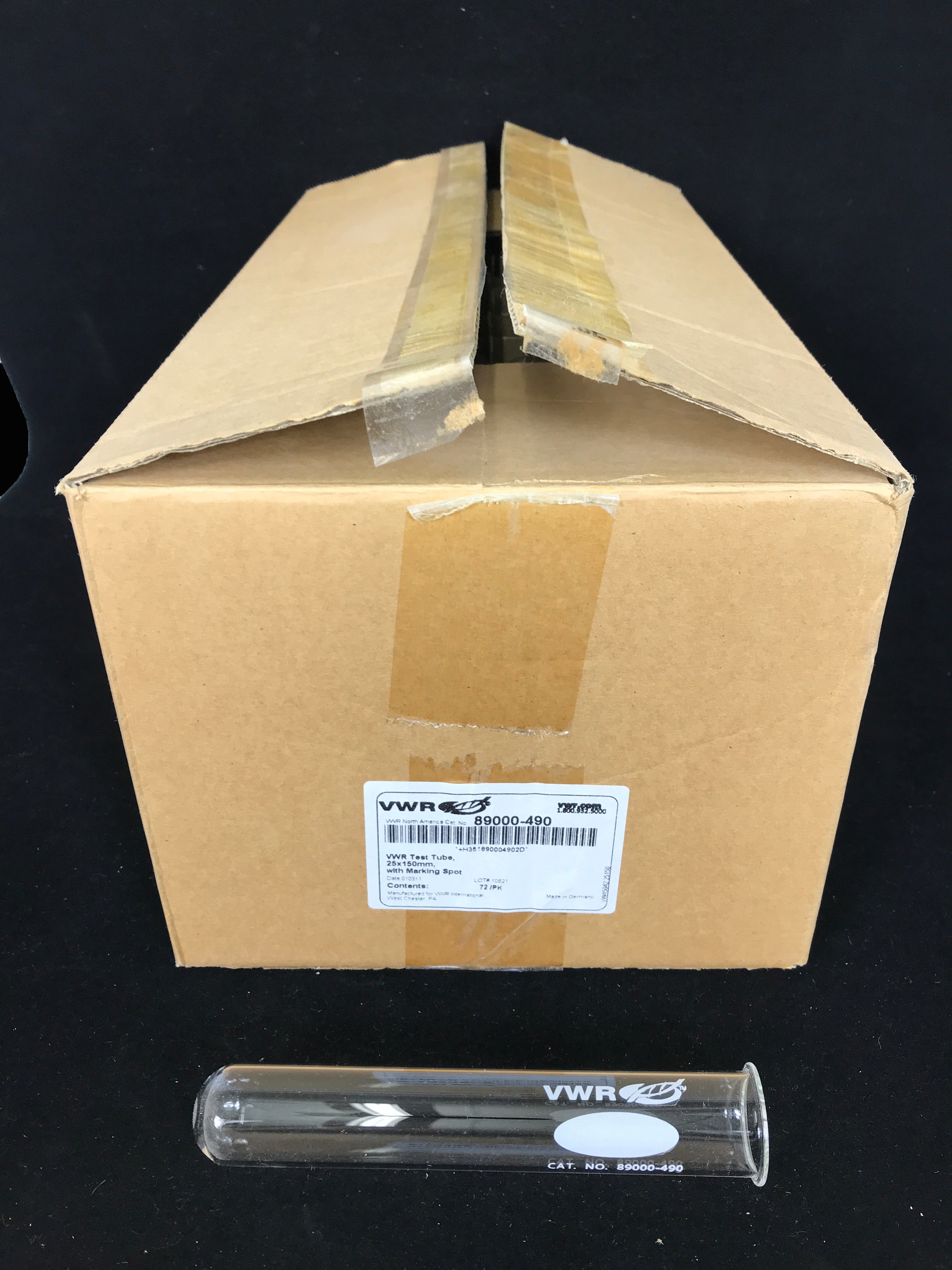 Box of 72 VWR Scientific Test Tubes No. 89000-490 25x150mm *NEW*