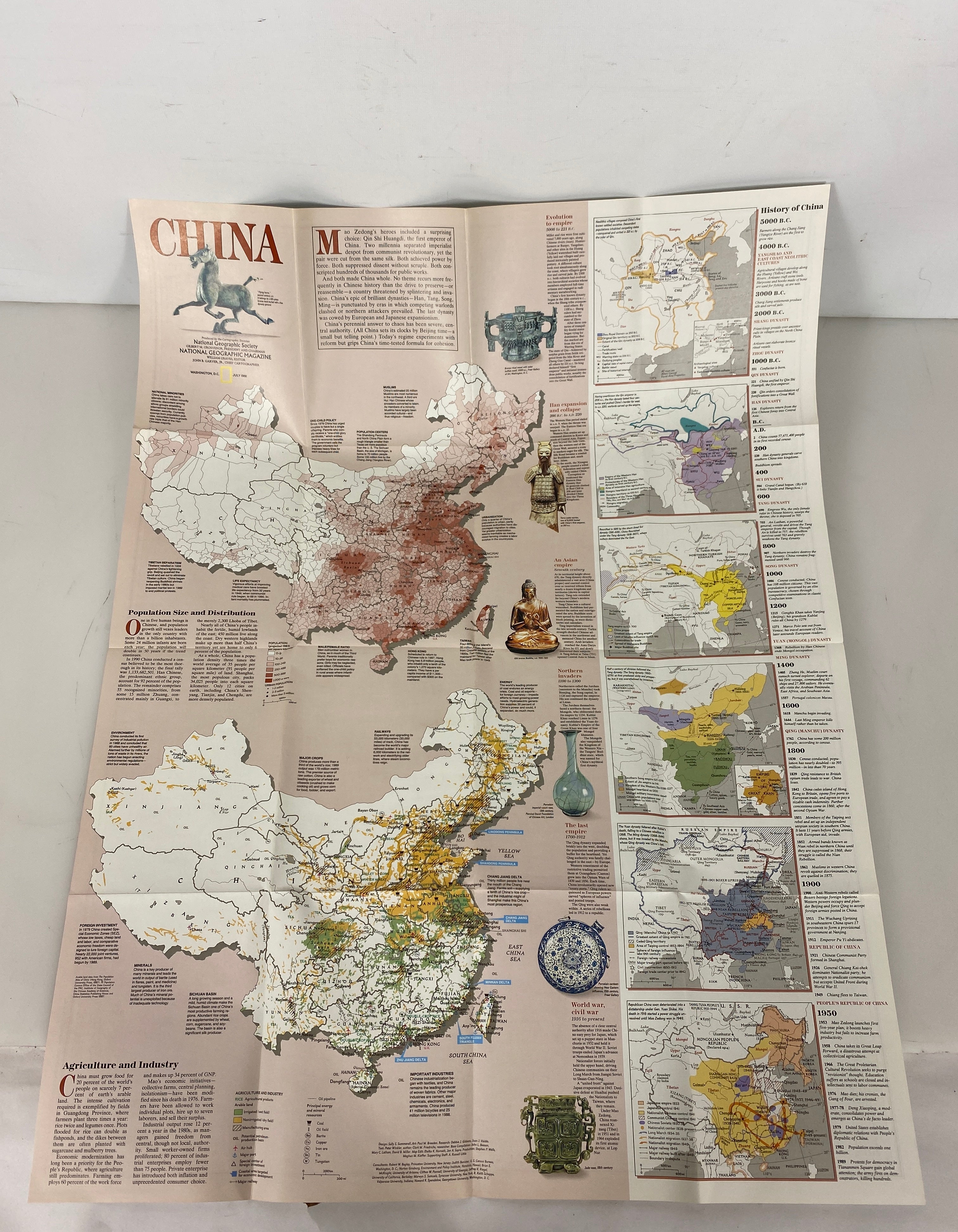 Lot of 2 Nat Geo Maps: China Maps and Posters 1991-2008