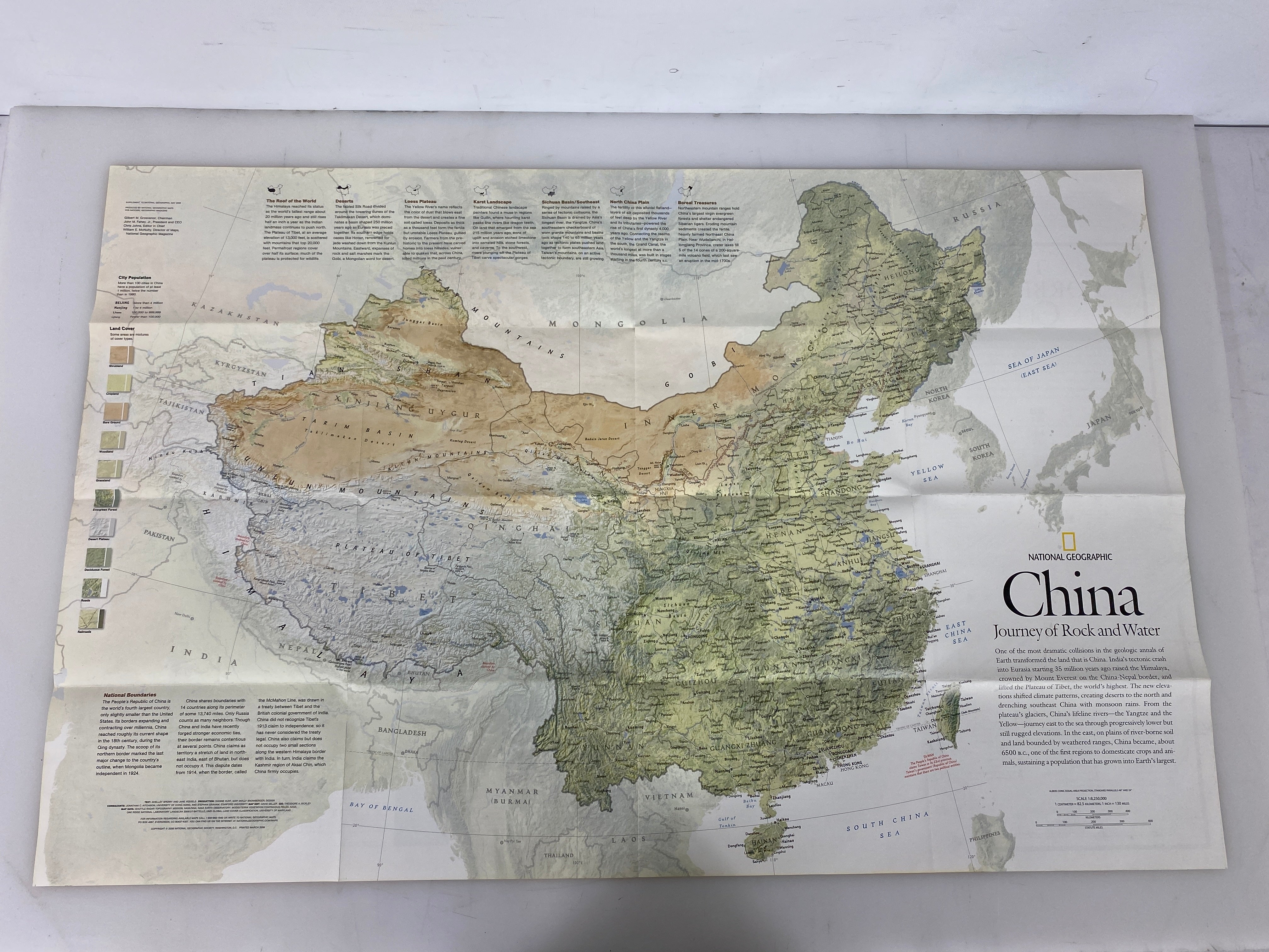 Lot of 2 Nat Geo Maps: China Maps and Posters 1991-2008