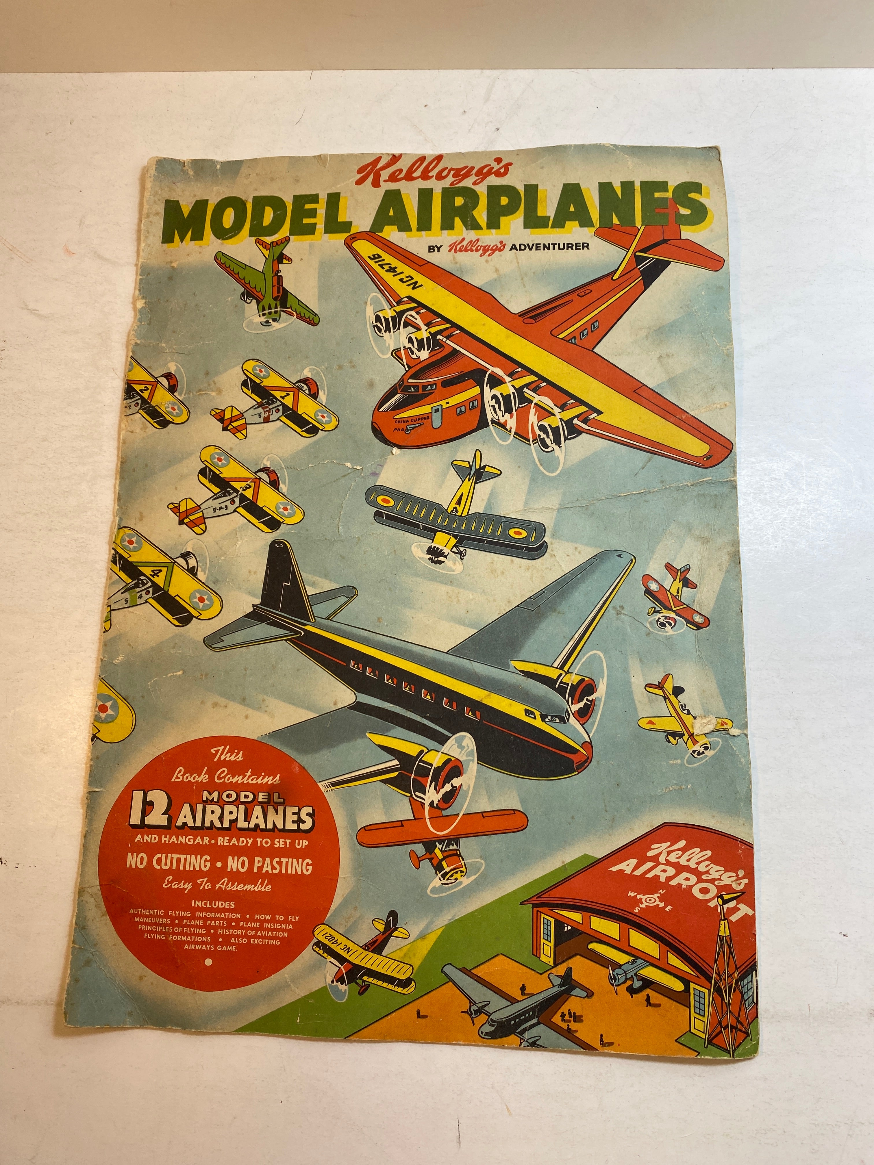 Vintage Kellogg's Adventurer Model Airplane Airways Game Board 1937