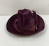 Vintage 1930s Maroon Fedora Hat with Feather