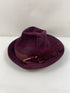 Vintage 1930s Maroon Fedora Hat with Feather