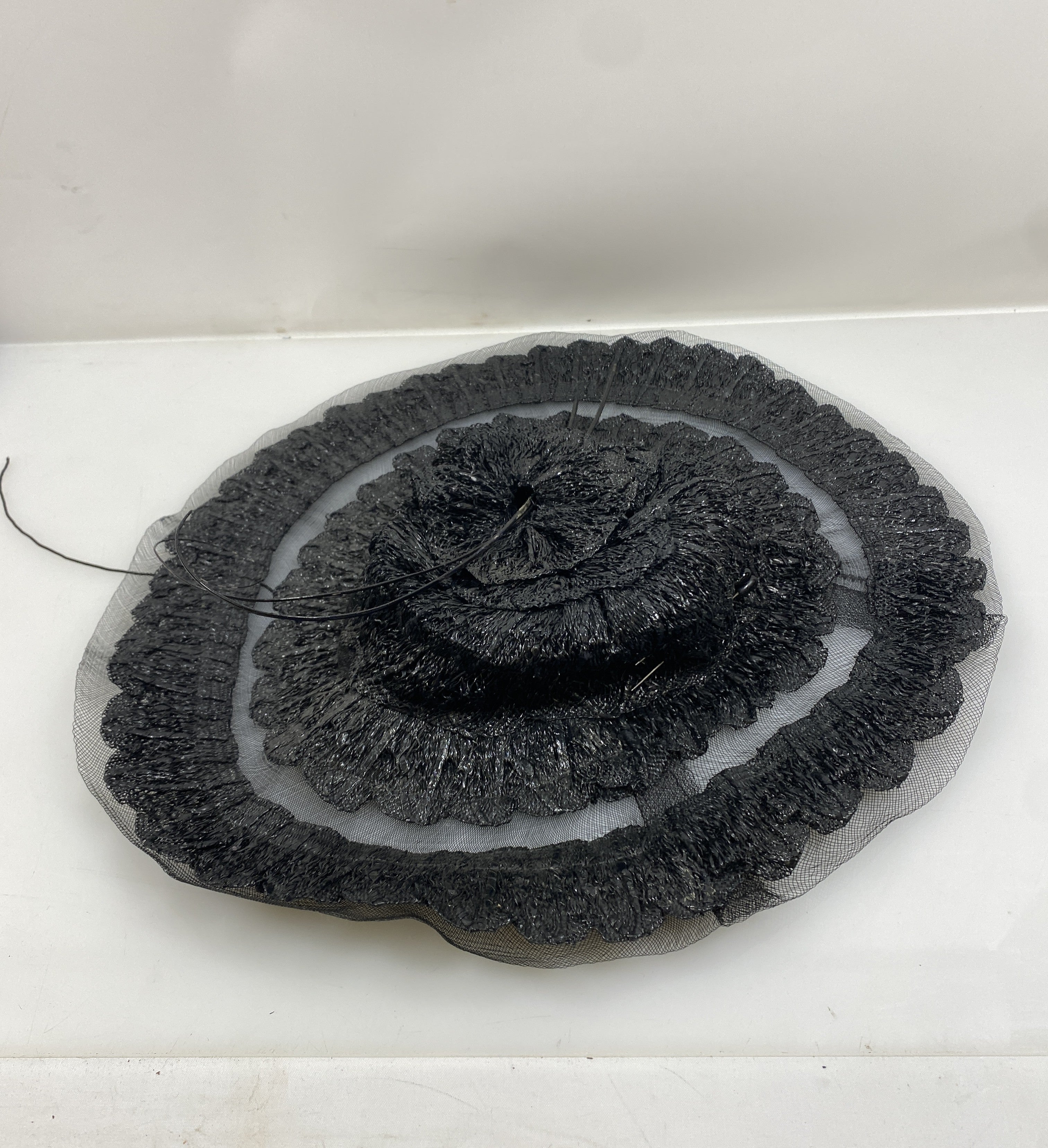 Vintage 1930s Weisent Black Wide Brim Women's Hat