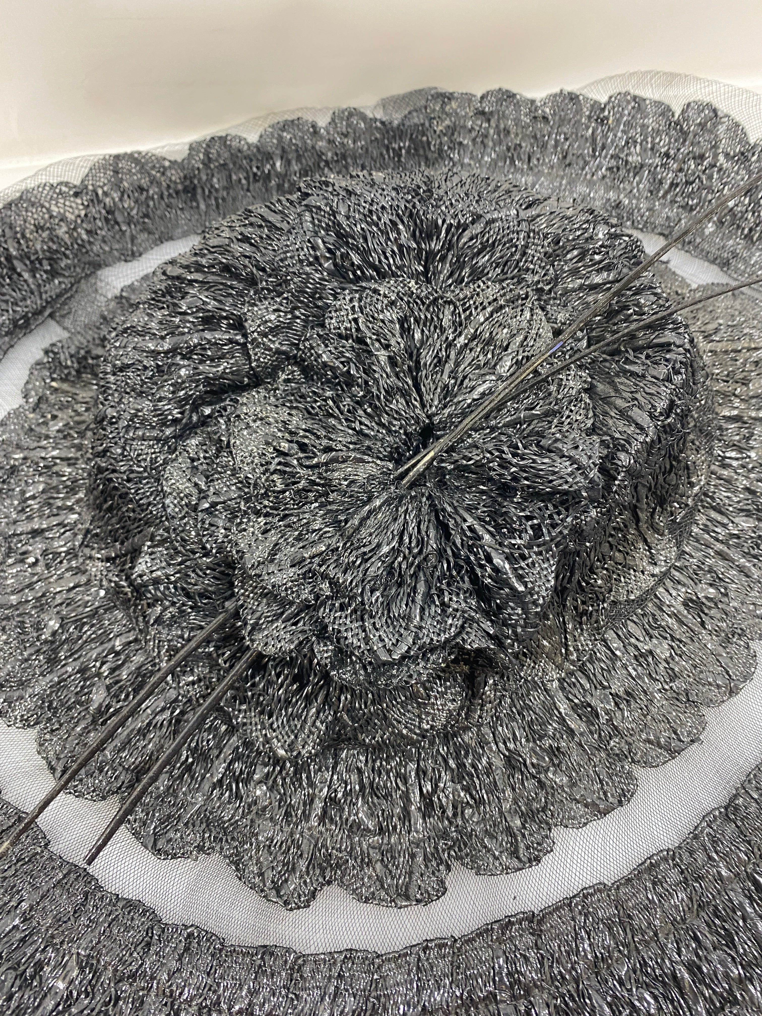 Vintage 1930s Weisent Black Wide Brim Women's Hat