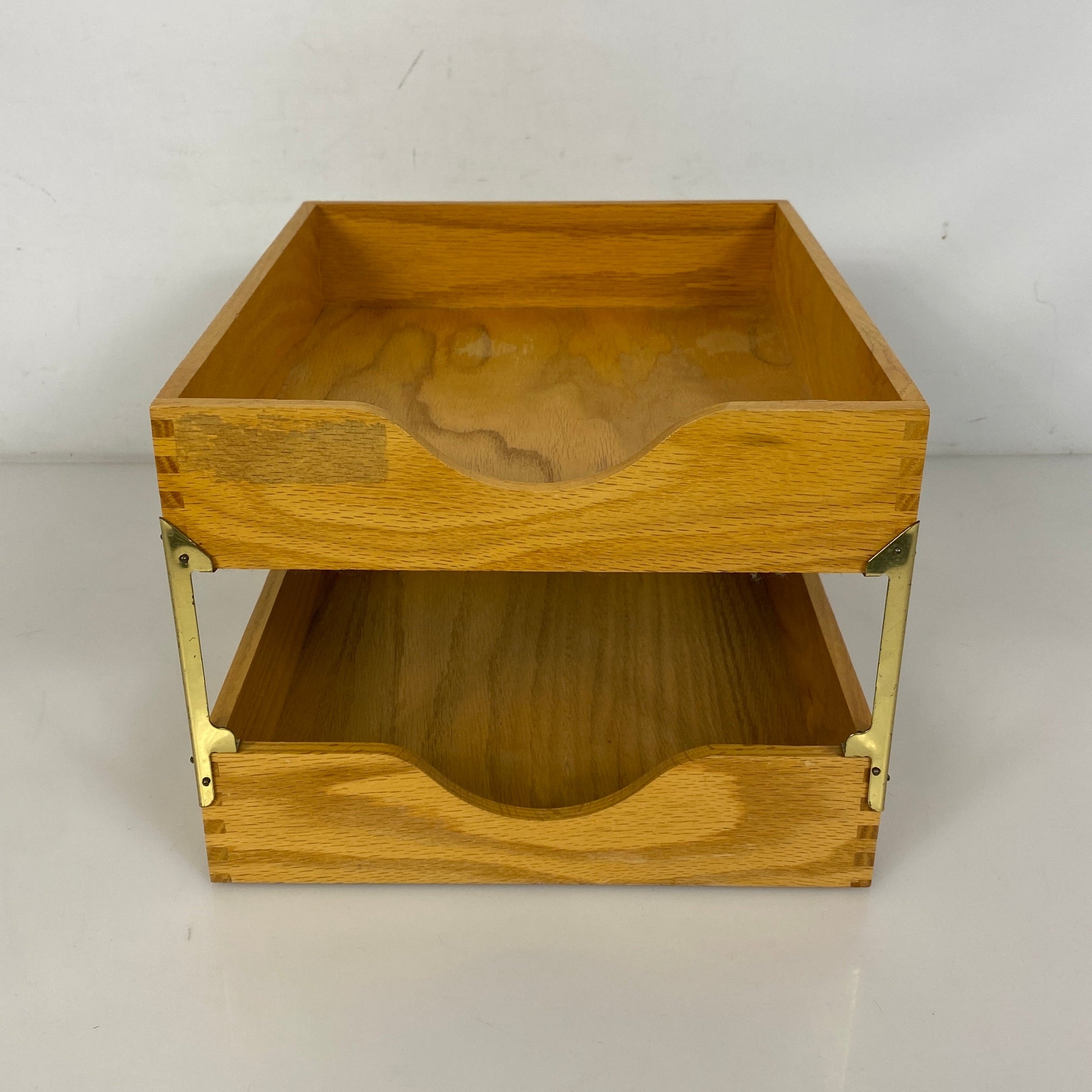 Vintage Carver Wood Desk Organizer