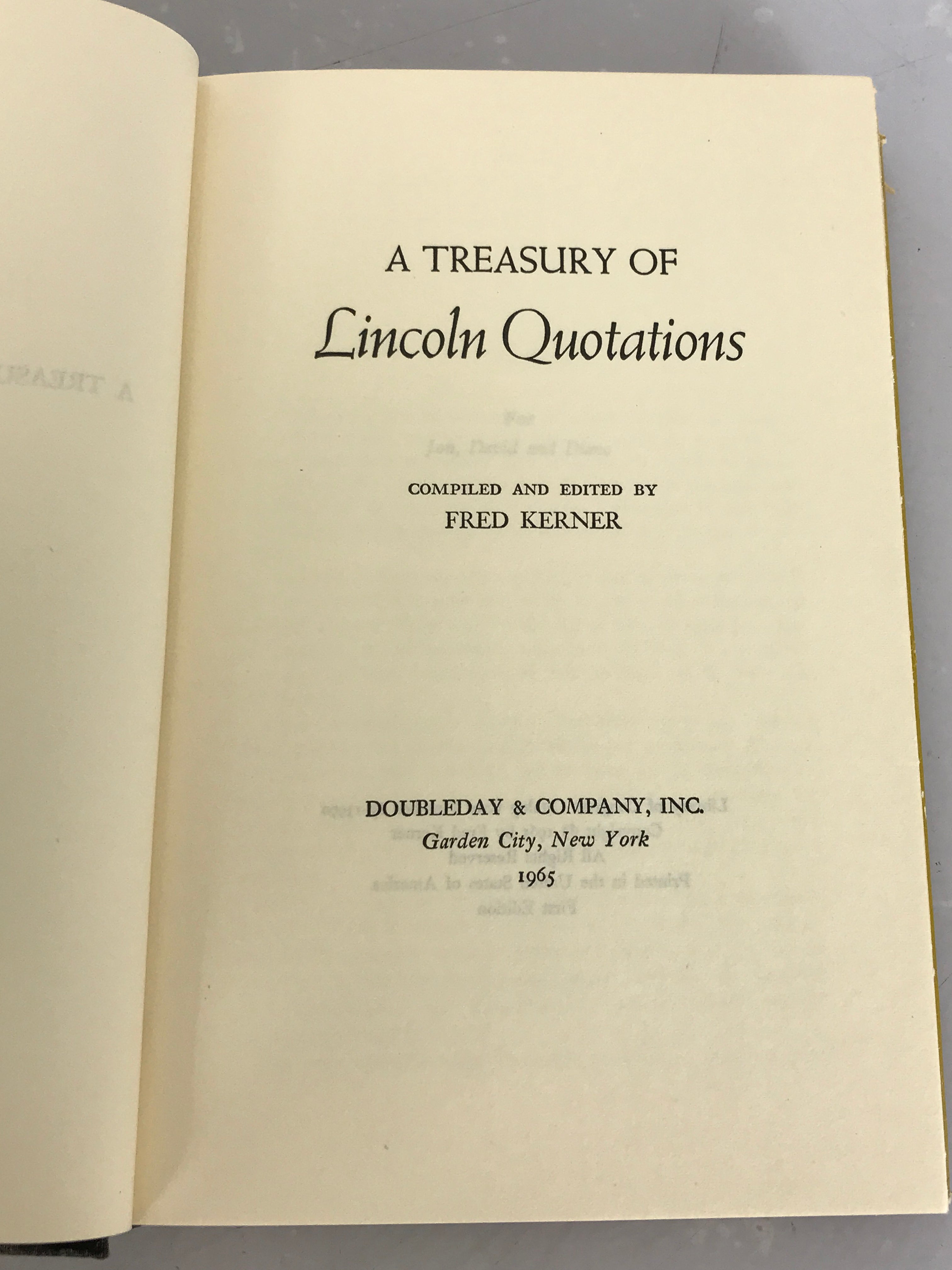 Lot of 2 Lincoln Books: A Treasury of Lincoln Quotations (1965, 1st) and Lincoln's Devotional (1957) HC
