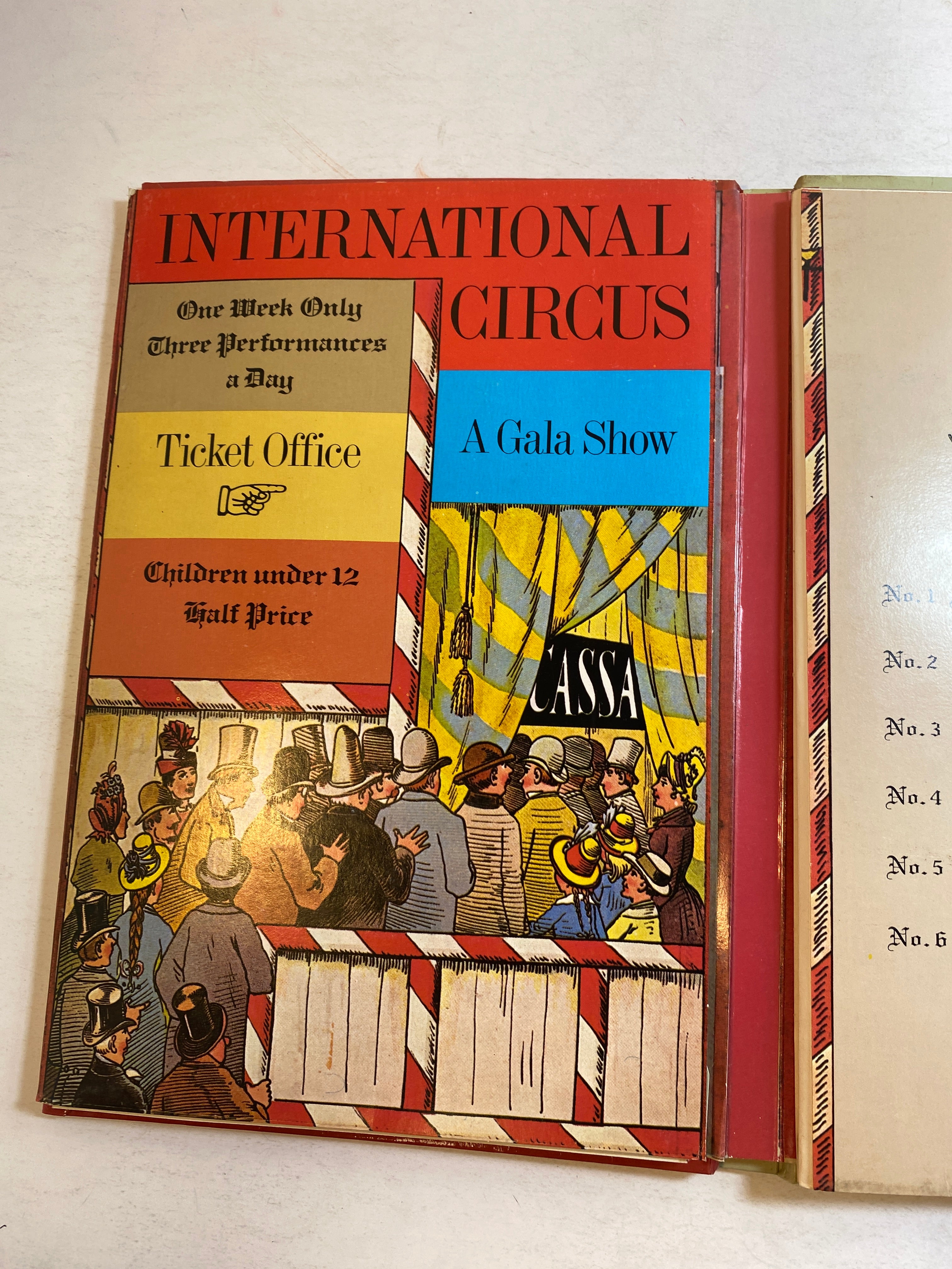 International Circus Adaptation of Antique Pop Up Book HC 1979