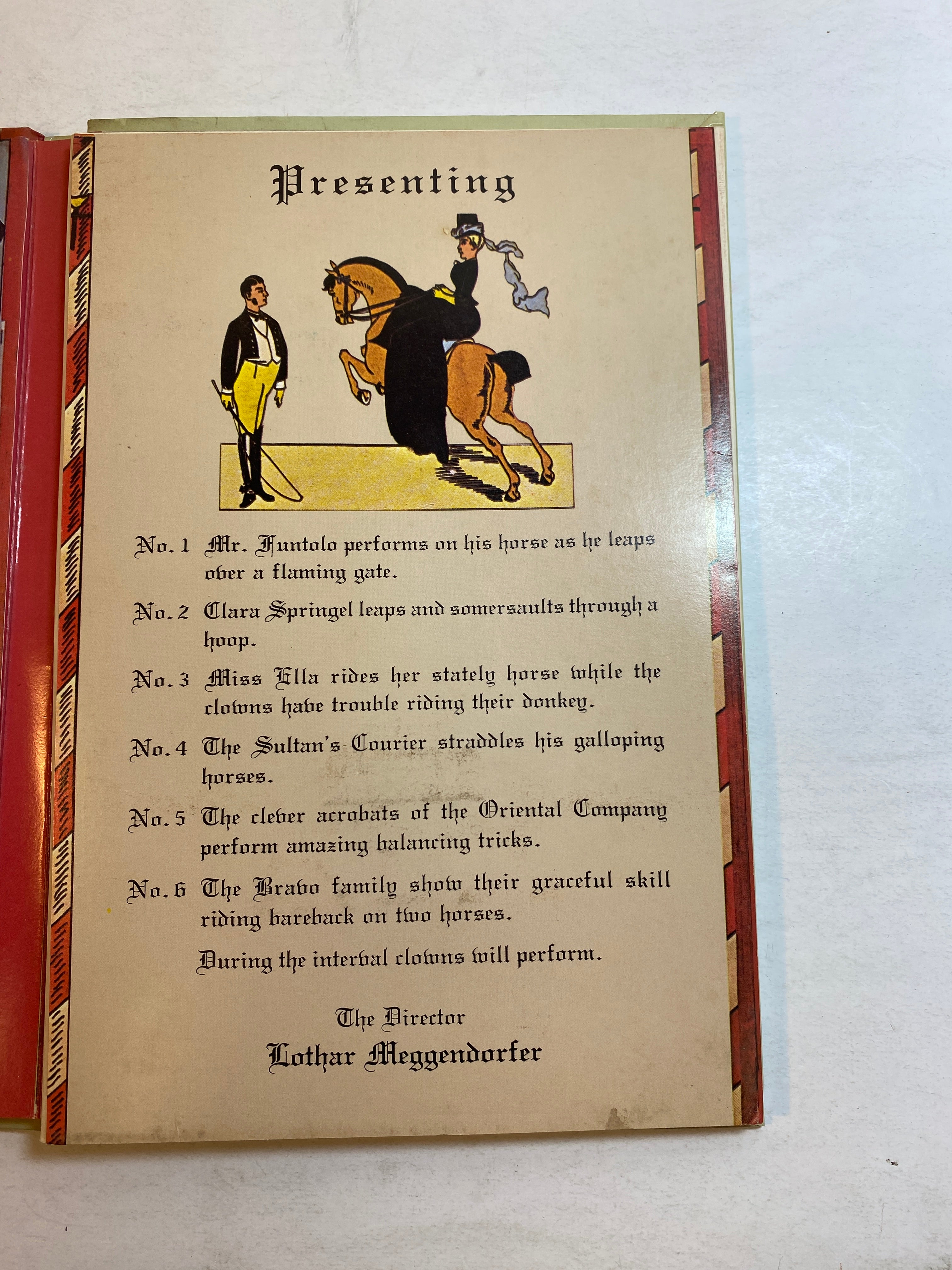 International Circus Adaptation of Antique Pop Up Book HC 1979