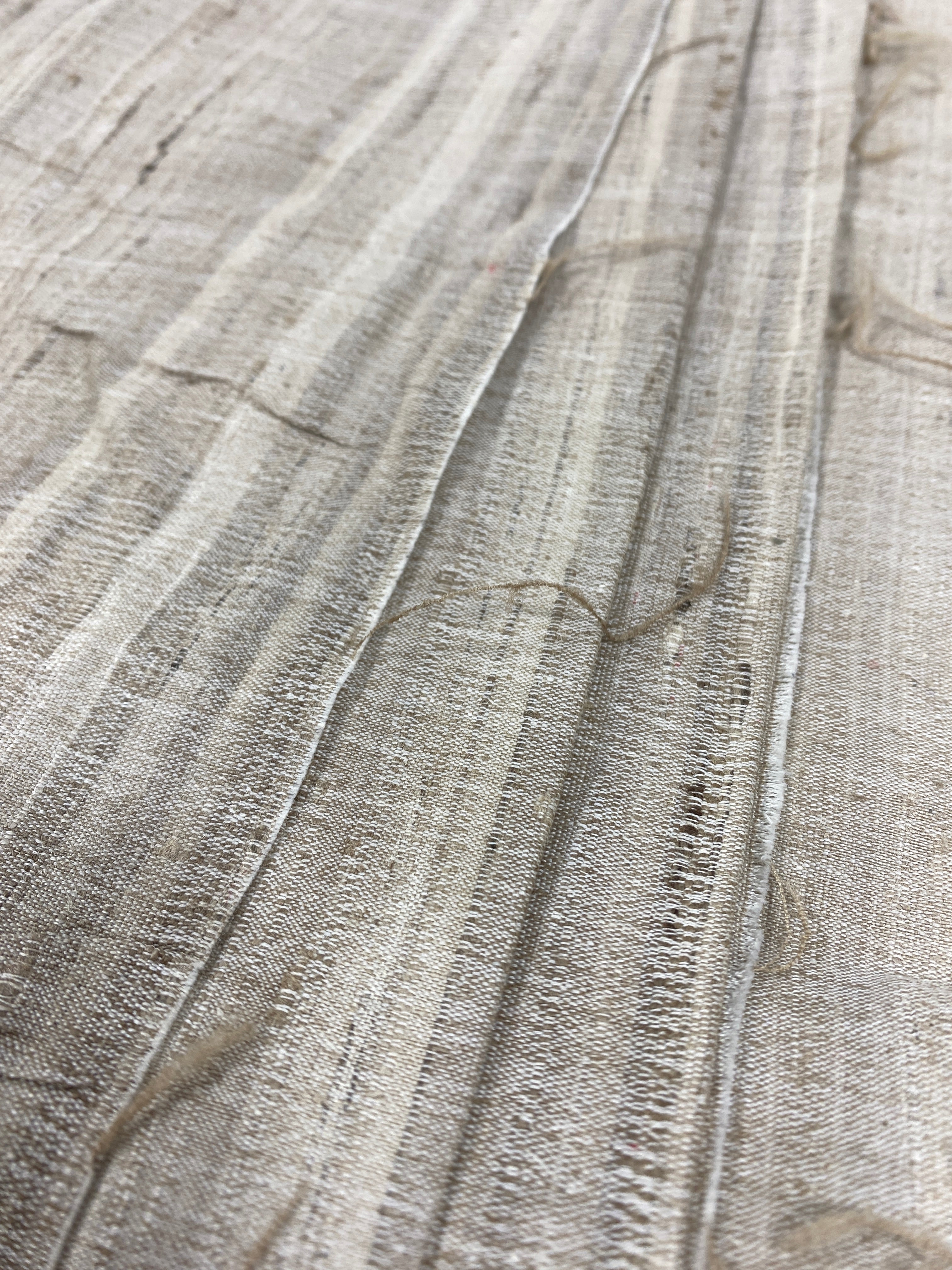 Vintage 1980s Tan Patterned Fabric with Random Cuts