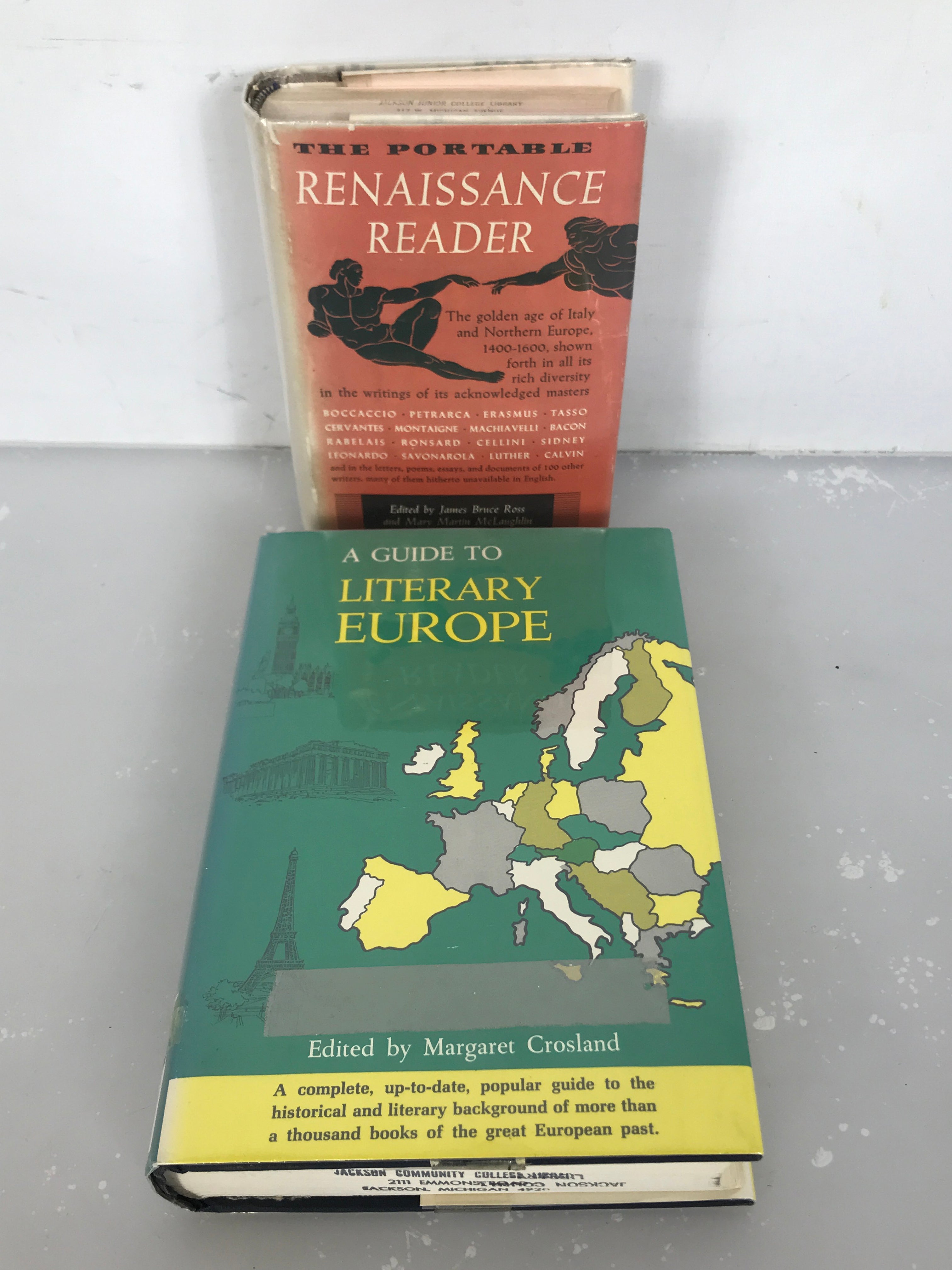 Lot of 2: The Portable Renaissance Reader and A Guide to Literary Europe HC DJ