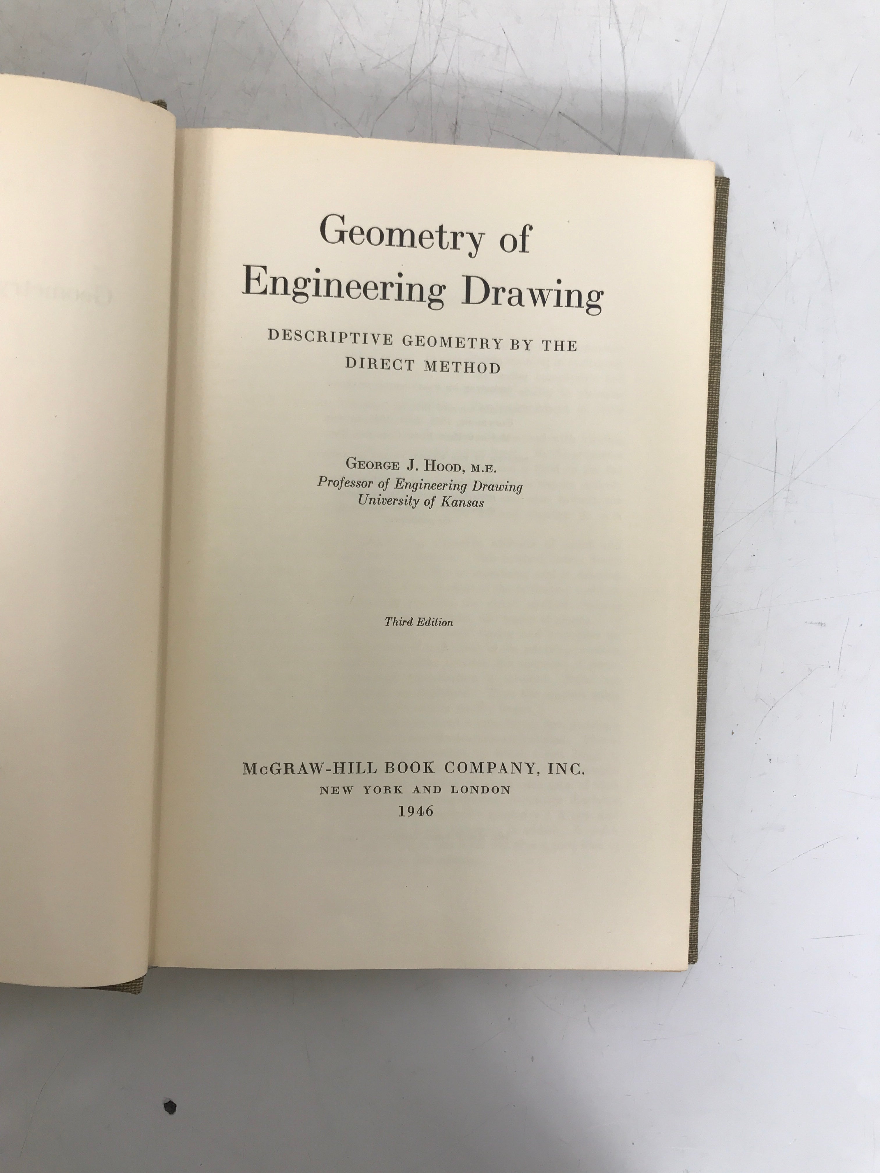 Lot of 2 Engineering Drawing Texts French/Hood 1952-1954 HC