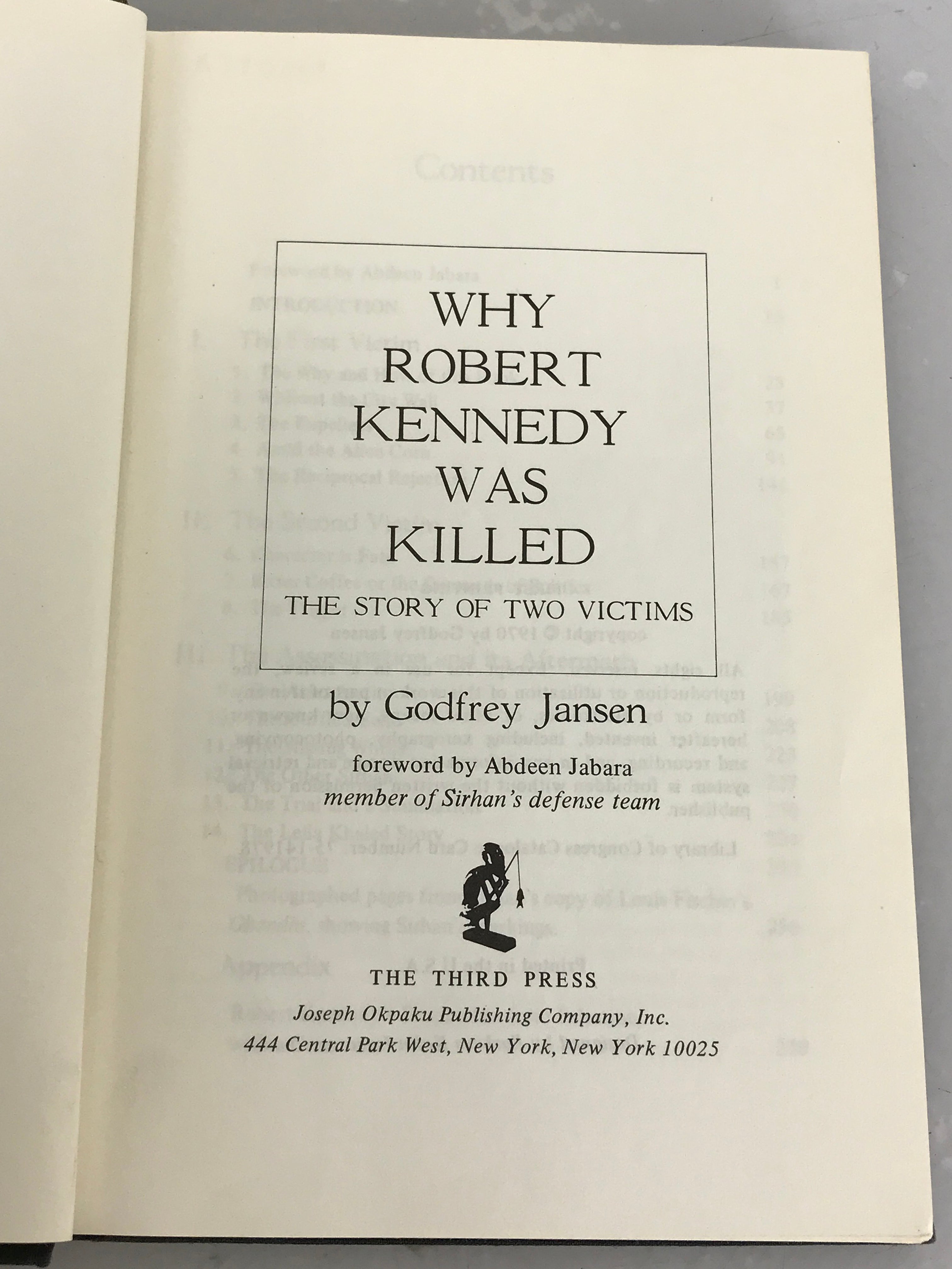 Lot of 2 Robert Kennedy: Robert Kennedy A Memoir (1969, 1st) and Why Robert Kennedy Was Killed (1970, 1st) HC