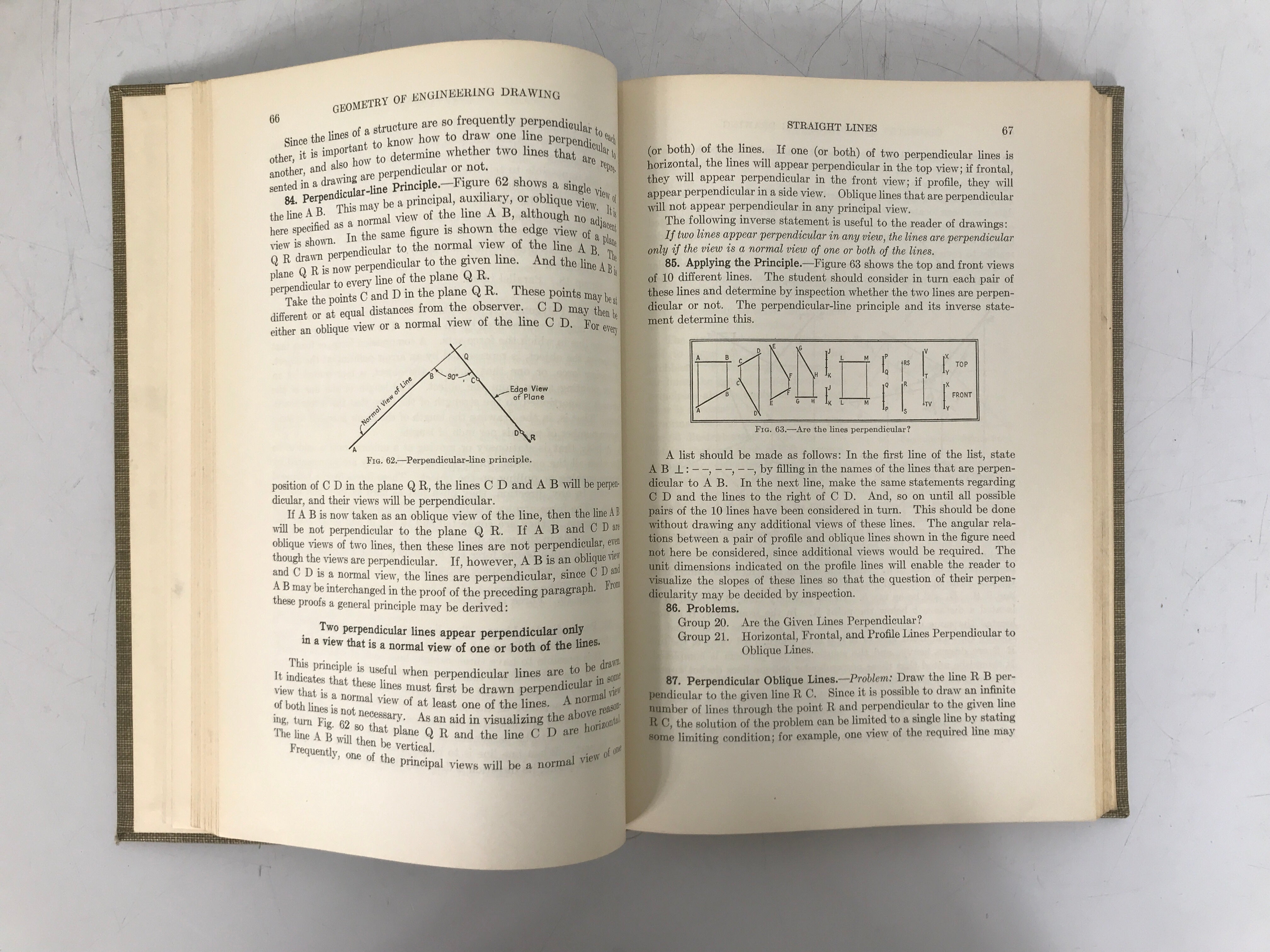 Lot of 2 Engineering Drawing Texts French/Hood 1952-1954 HC