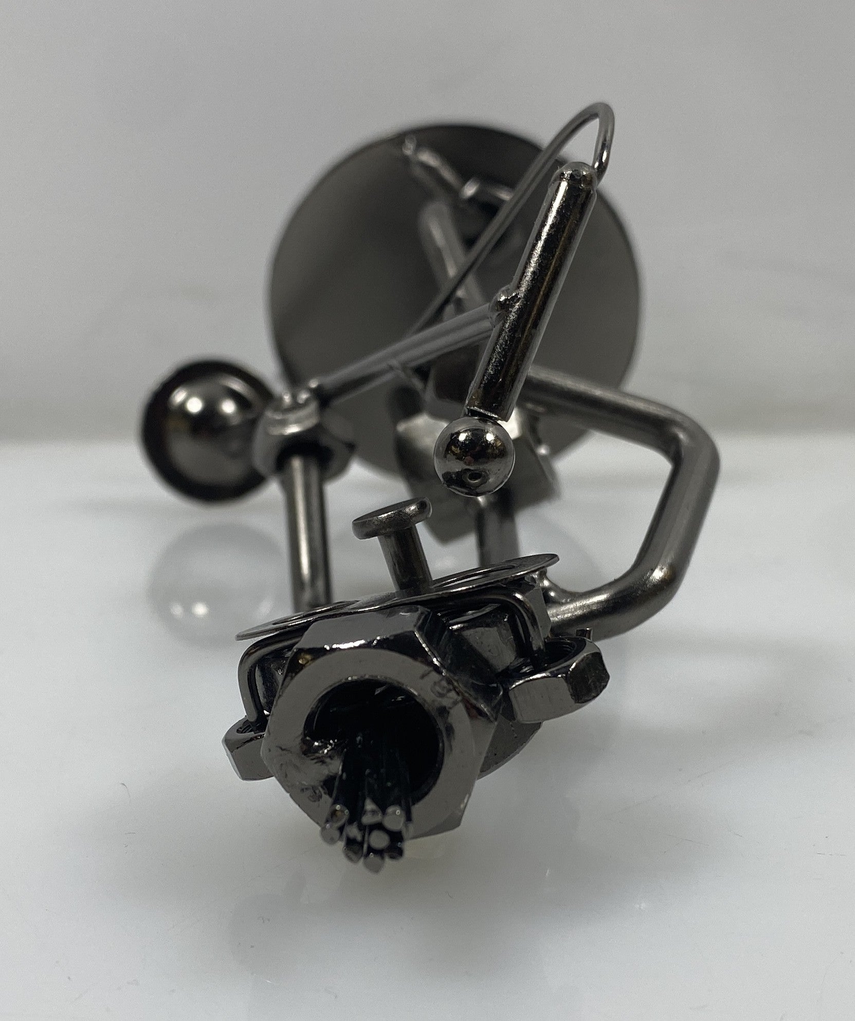 Silver Nuts And Bolts Singer With Microphone Metal Figurine