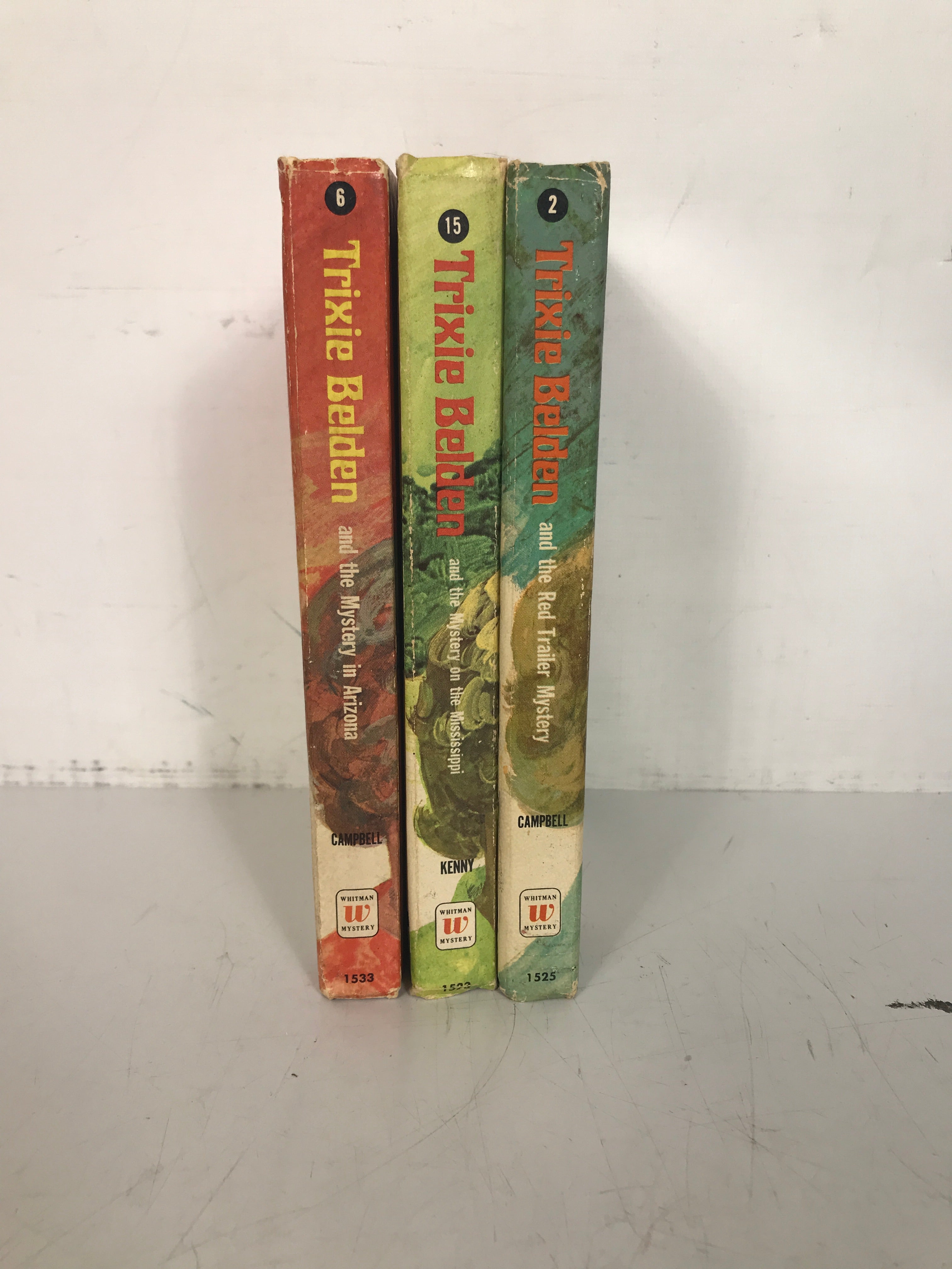 Lot of 3 Vintage Trixie Belden Mysteries by Julie Campbell HC (2, 6, 15)