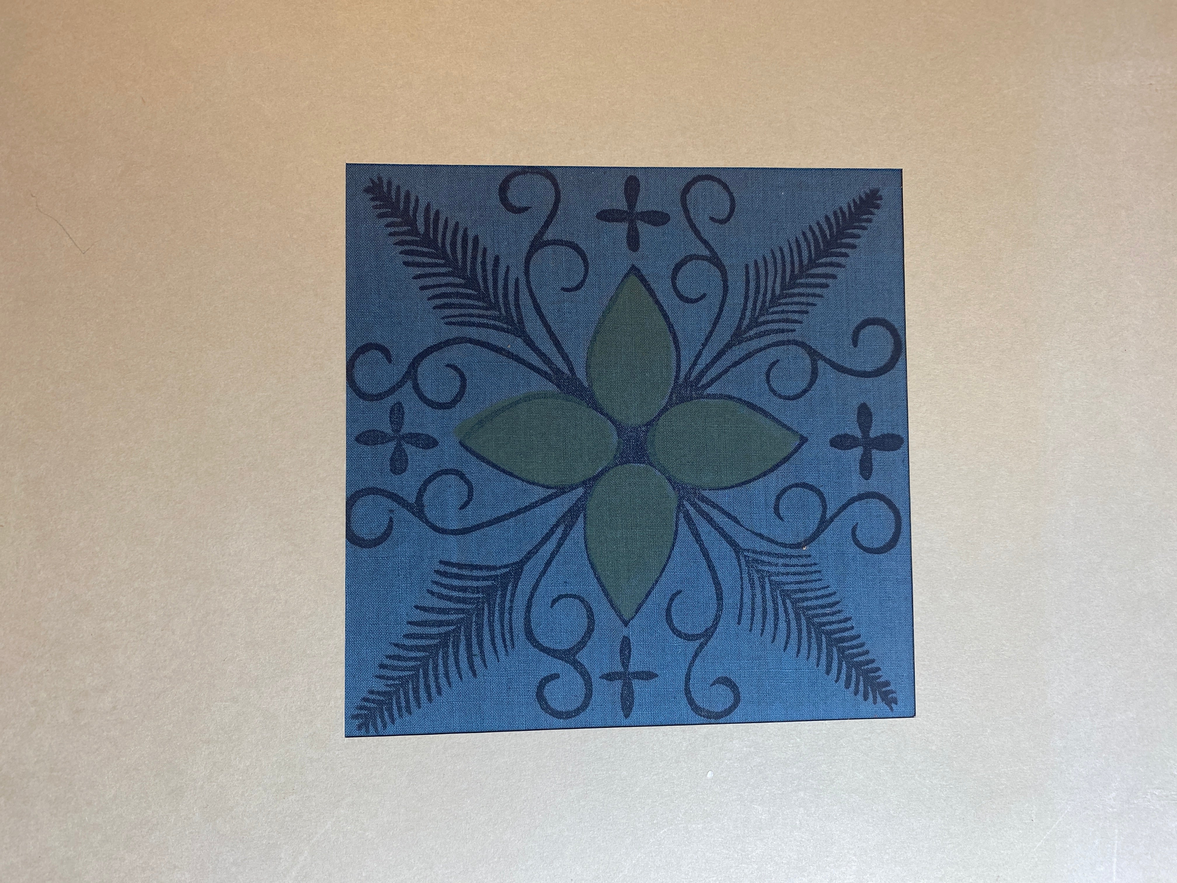 Block Print Textile Design by Milwaukee WPA Handicraft Project Depression Era
