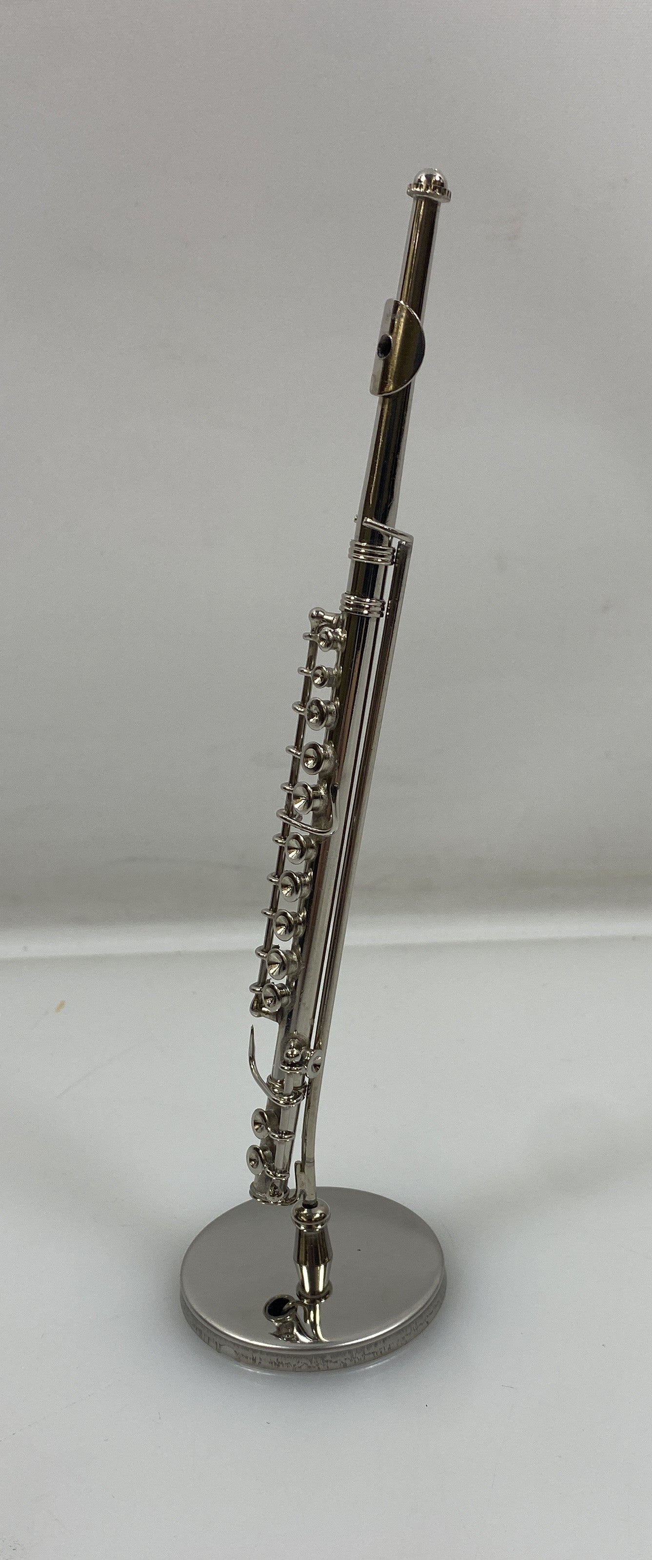 Miniature Silver Flute With Case And Stand