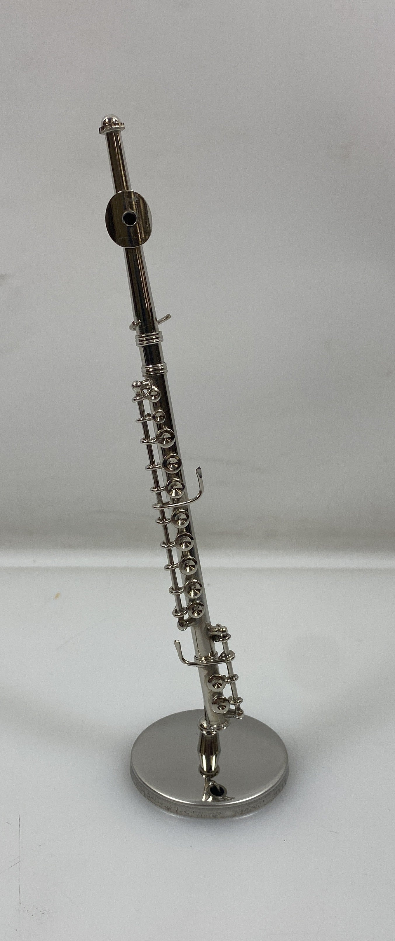 Miniature Silver Flute With Case And Stand