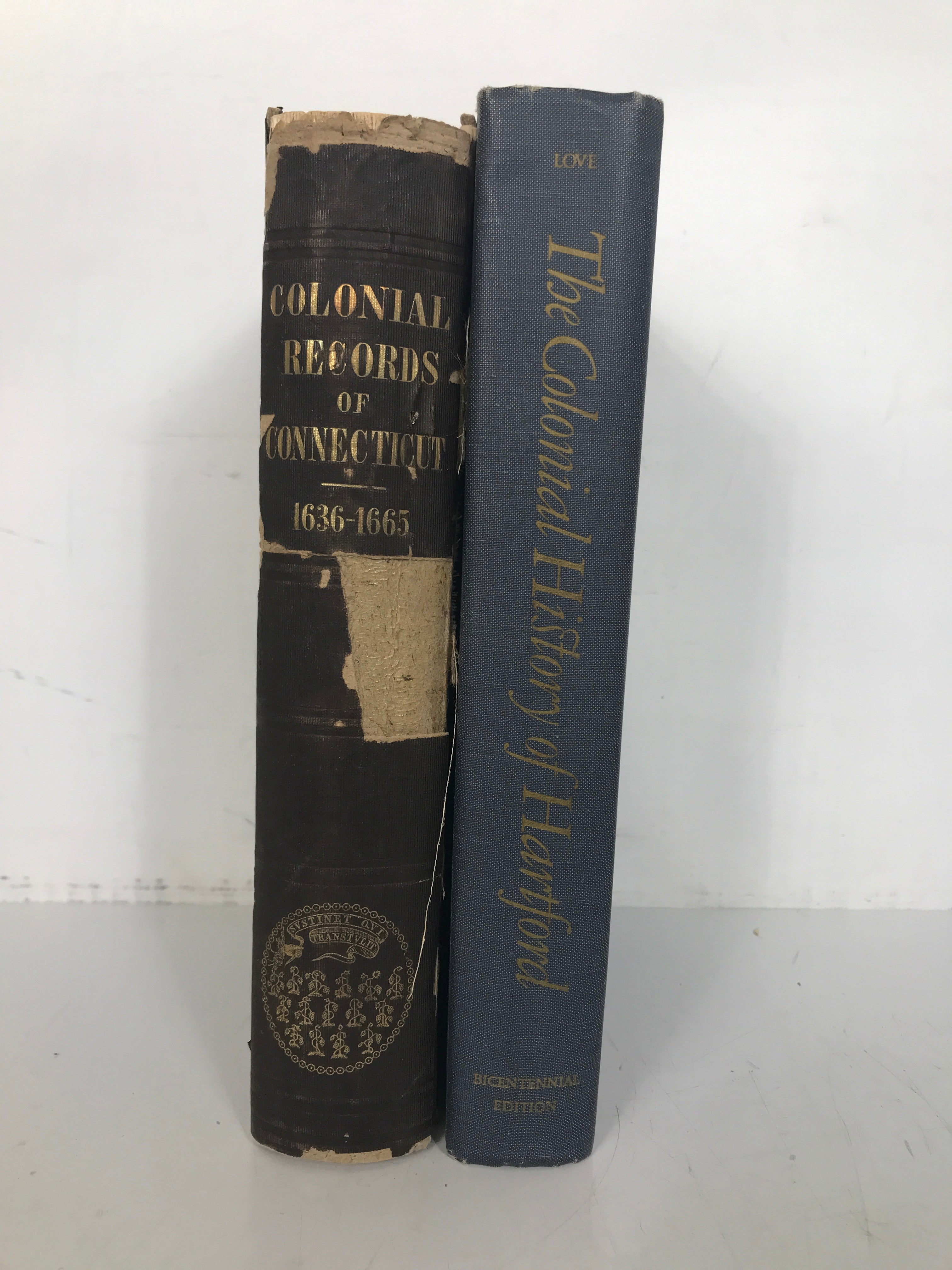 Lot of 2: Colony of Connecticut 1850/Colonial History of Hartford 1974 HC