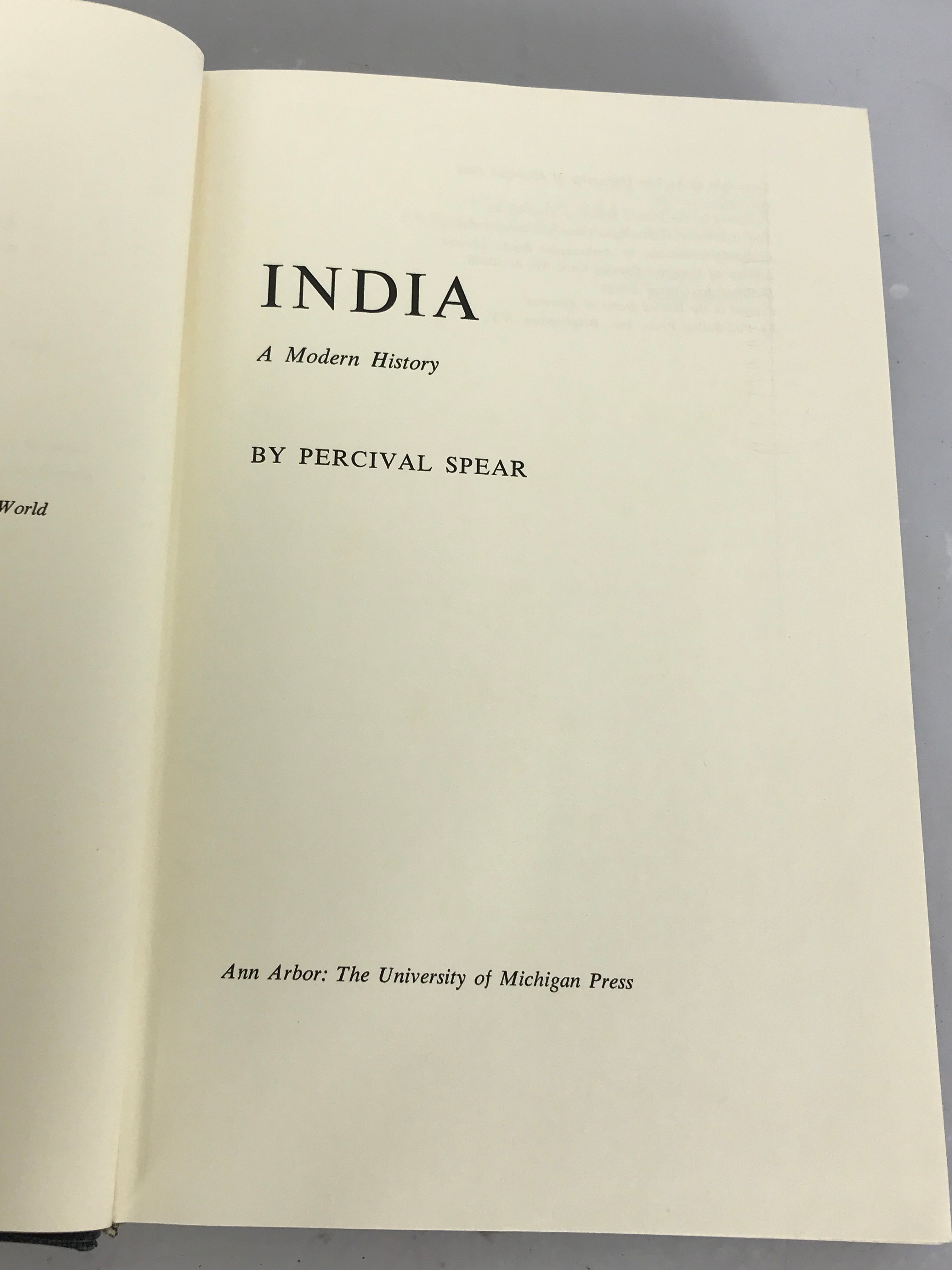 India by Percival Spear (1961) The University of Michigan History of the Modern World First Edition HC DJ