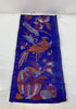 Vintage 1960s Royal Blue Ornamental Fabric with Gold Embroidered Nature Scene