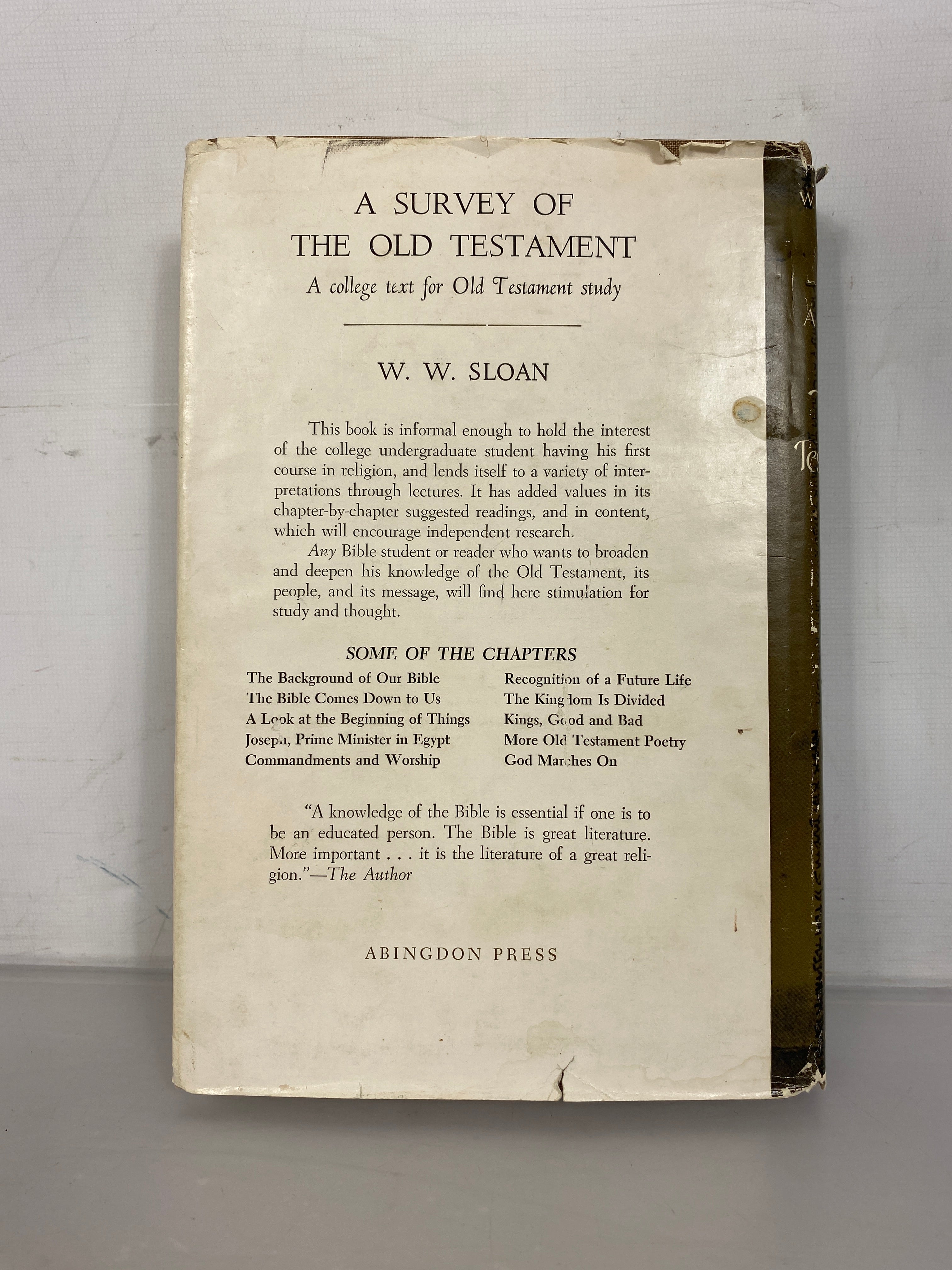 A Survey of the Old Testament W.W. Sloan 1957 HC DJ Vintage