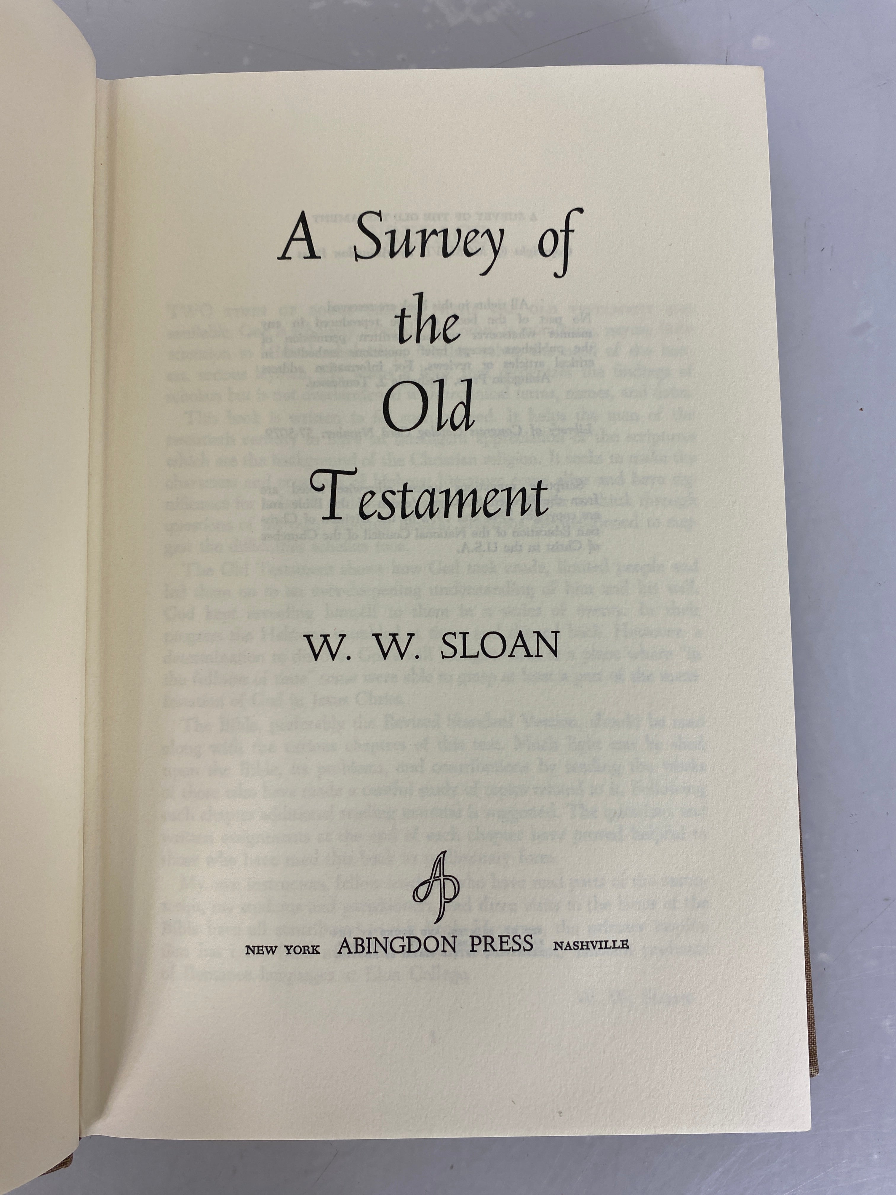 A Survey of the Old Testament W.W. Sloan 1957 HC DJ Vintage