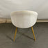Shenzhen "Sunwell" White Fluff Chair w/ Gold Accent