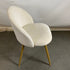 Shenzhen "Sunwell" White Fluff Chair w/ Gold Accent