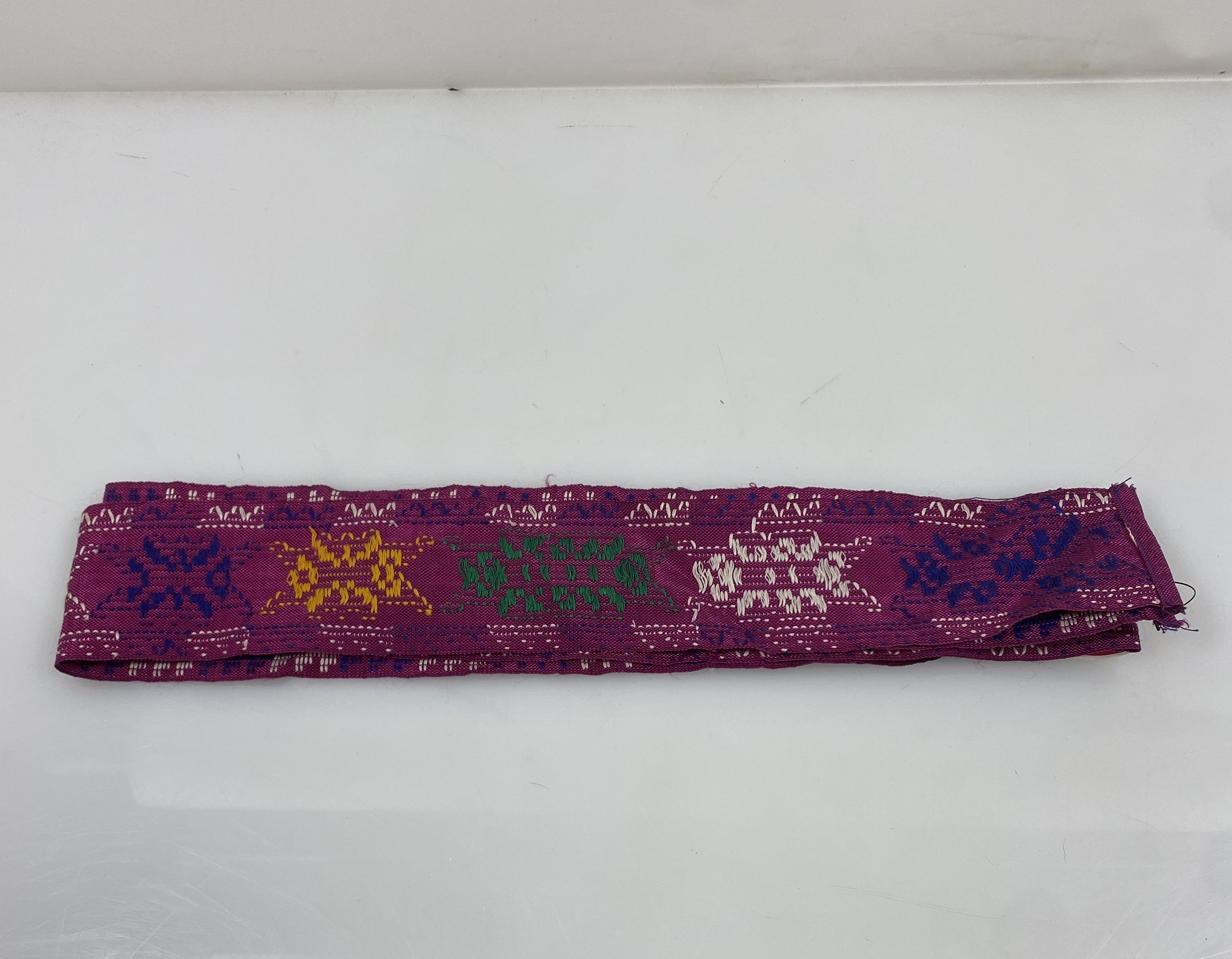 Vintage 1960's Magenta Patterned Belt