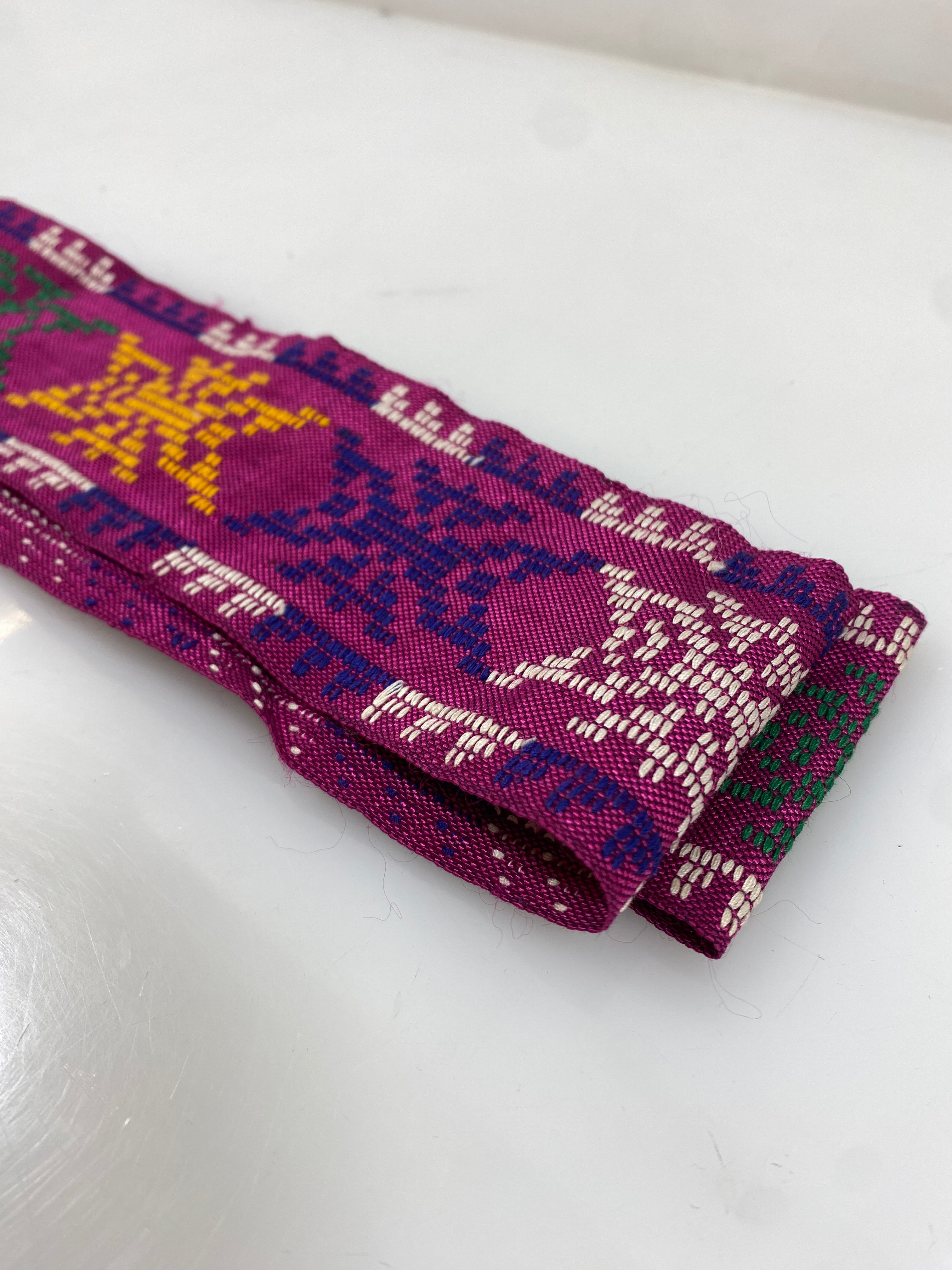 Vintage 1960's Magenta Patterned Belt