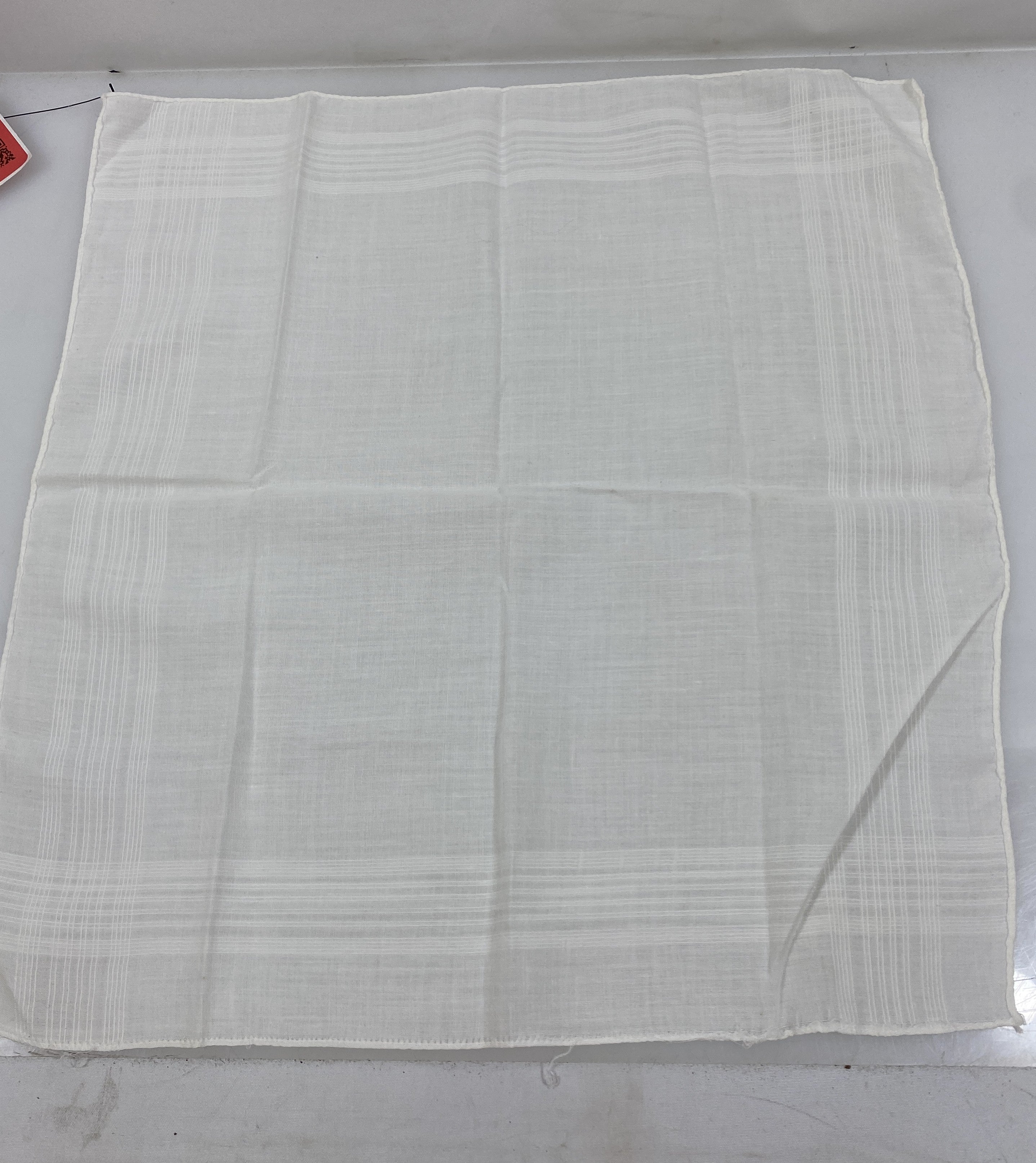 Vintage 1980s White Linen Handkerchief