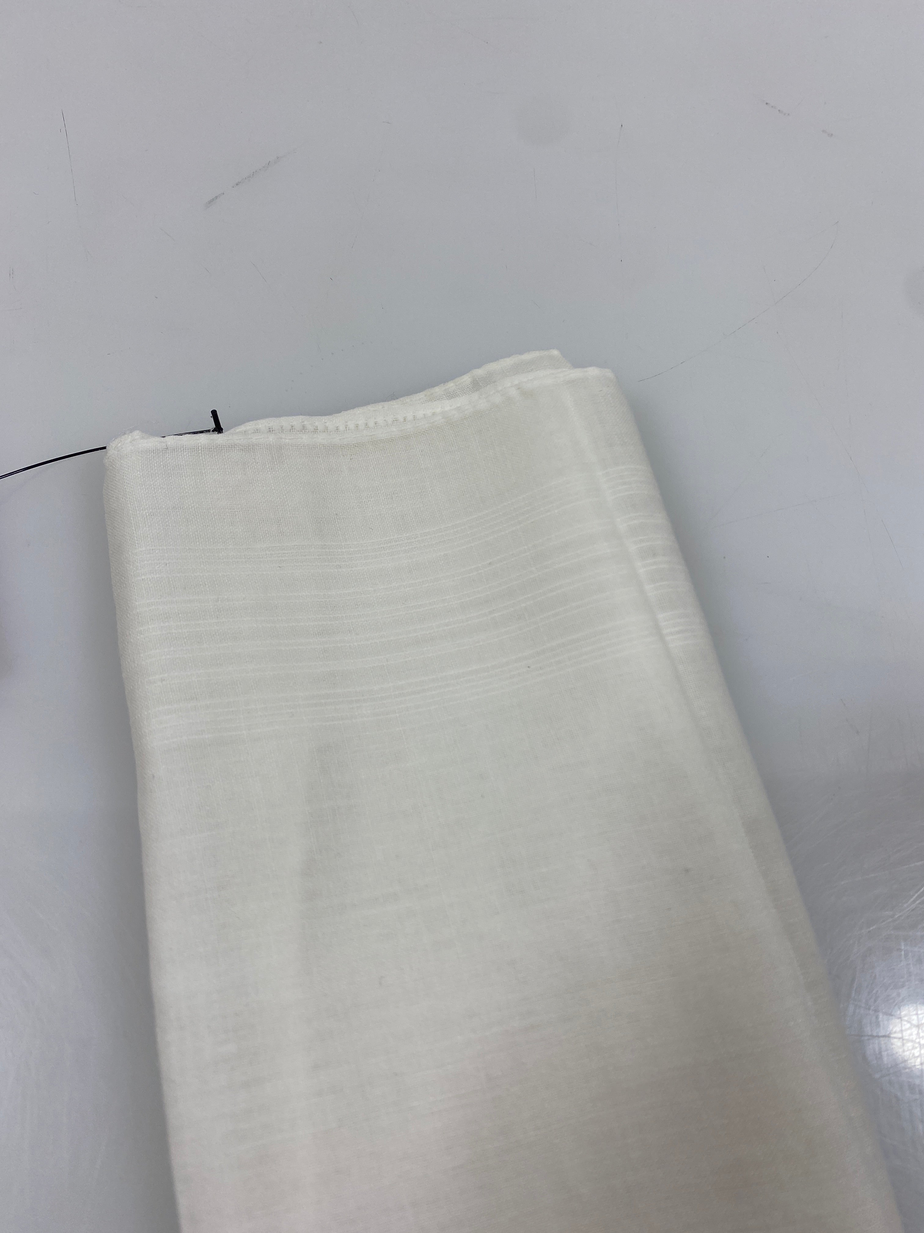 Vintage 1980s White Linen Handkerchief