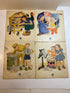 4 Vintage Linenette Books 1940 Helping Mother/In the Park/Country/At School