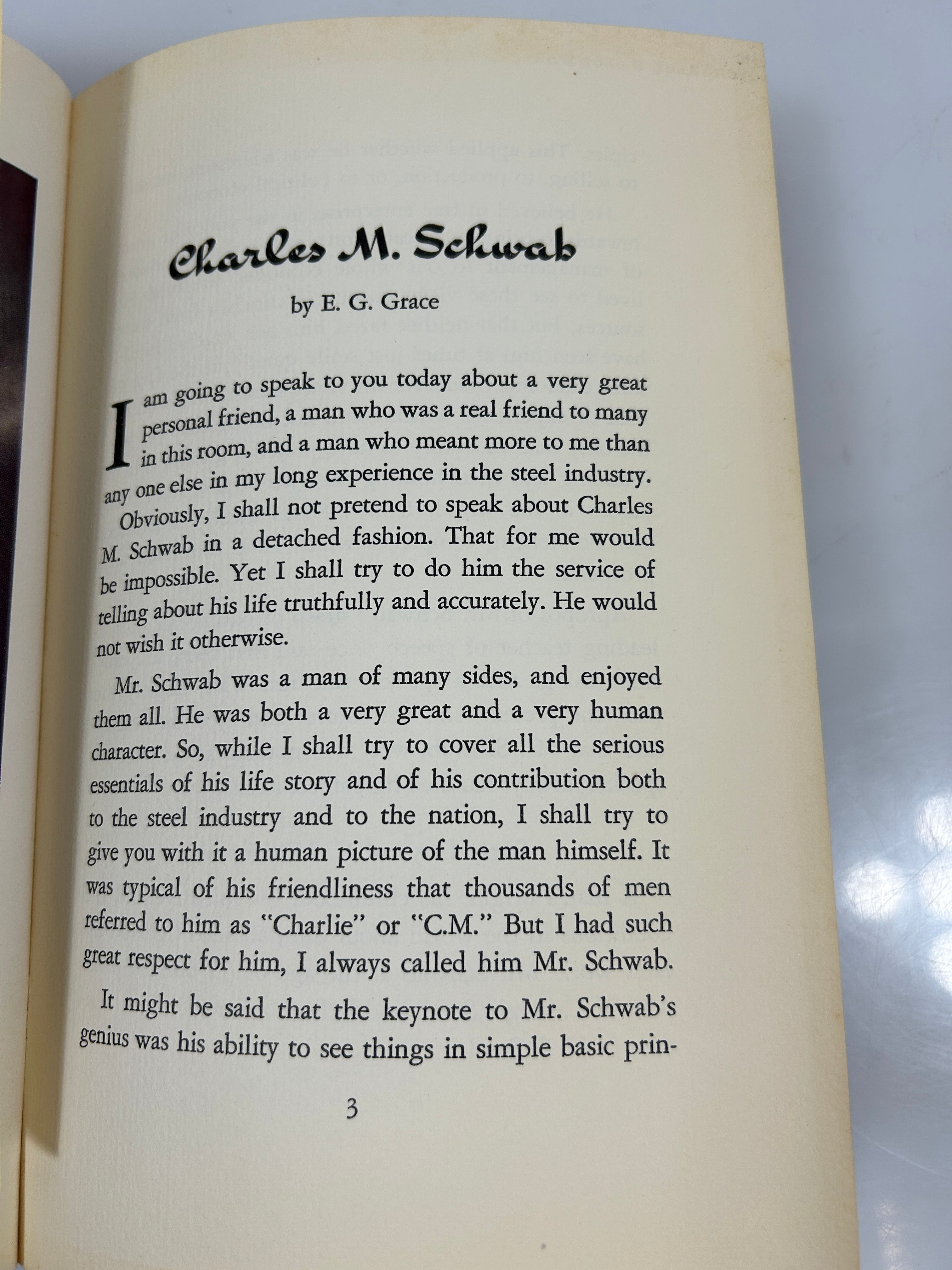 Charles M. Schwab by E.G. Grace 3rd Print 1950 HC