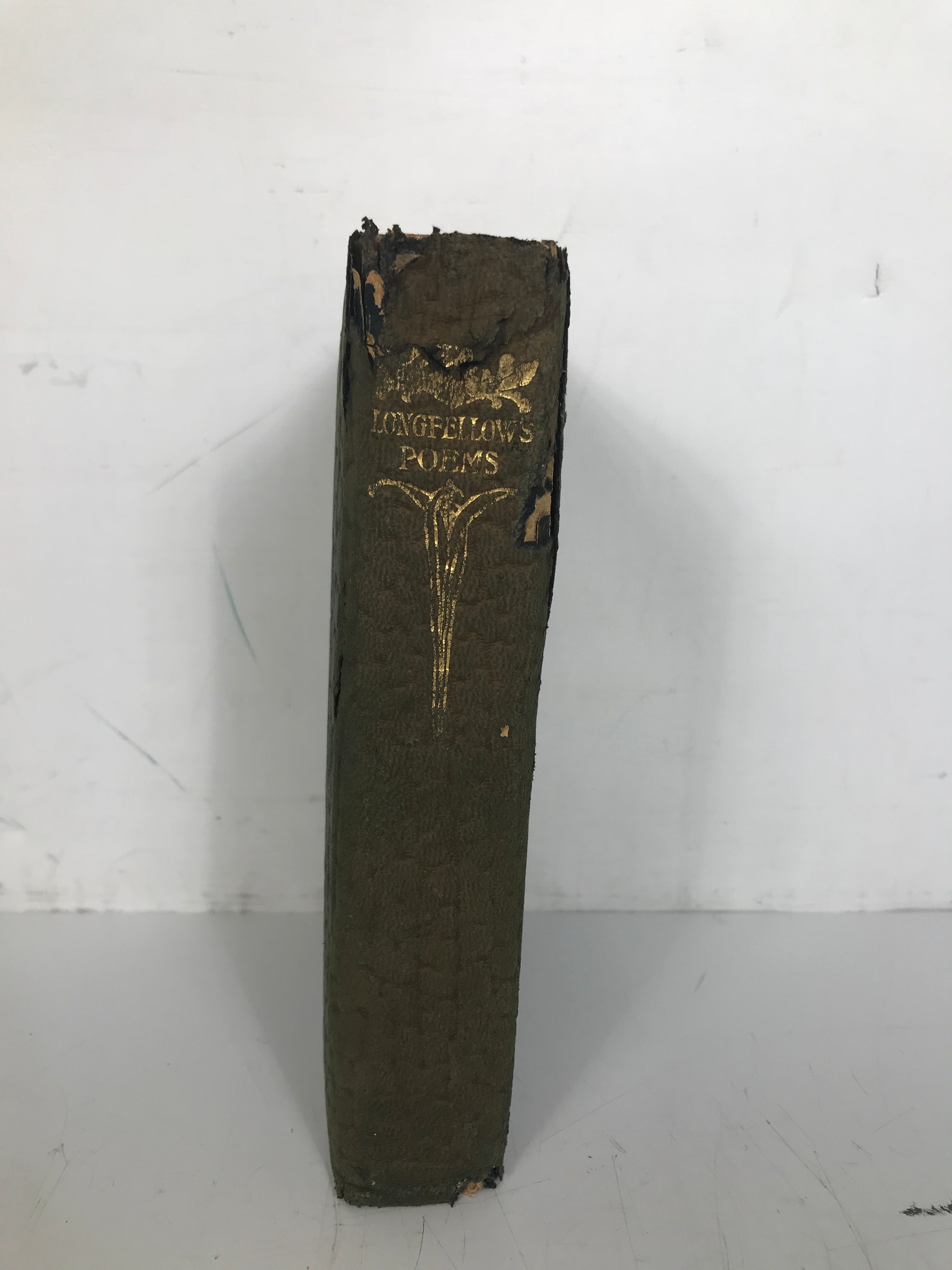 Poems of Henry W. Longfellow 1901 Thomas Y. Crowell & Co Antique Leather Wrap