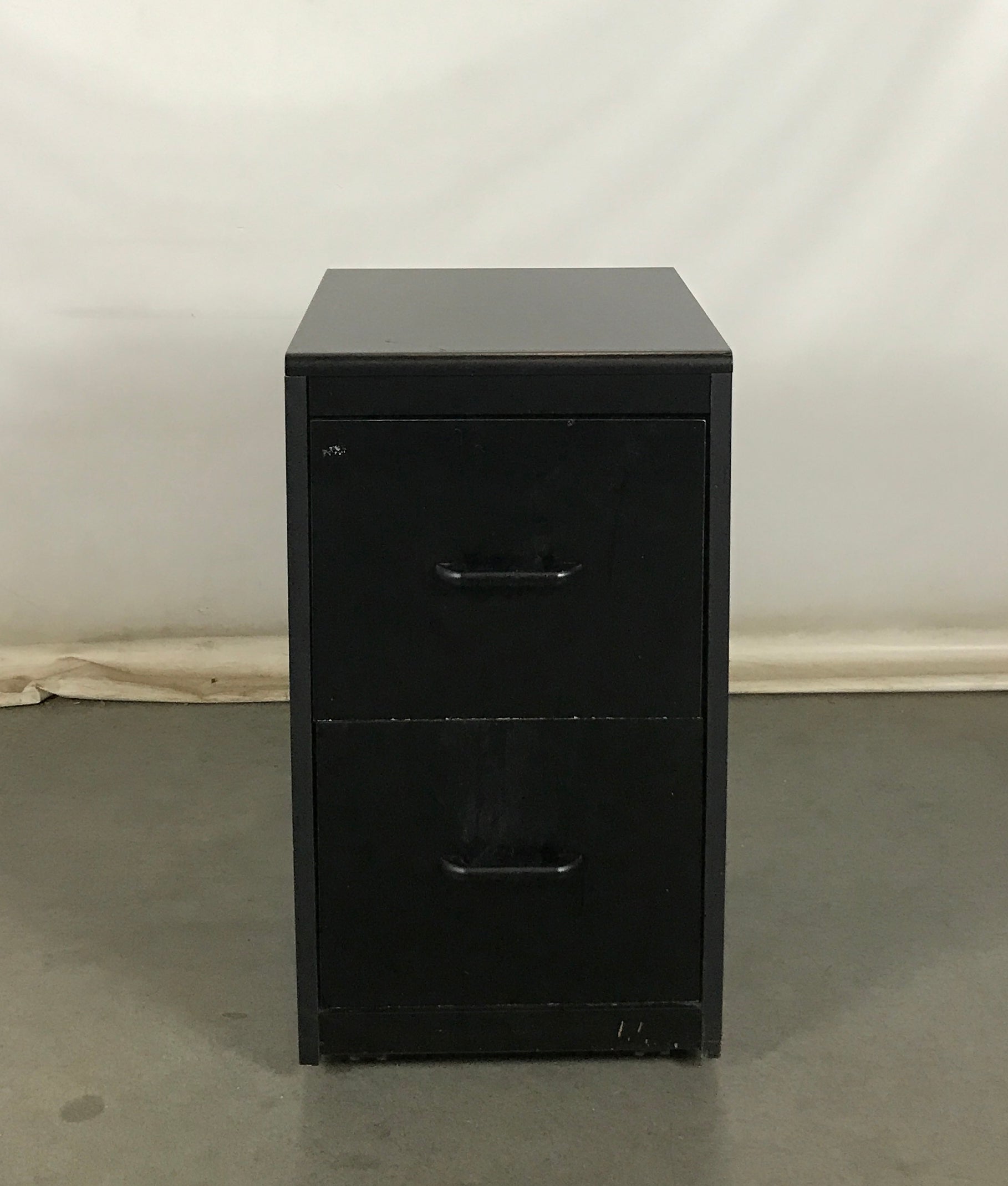 Wooden Black Rolling File Cabinet