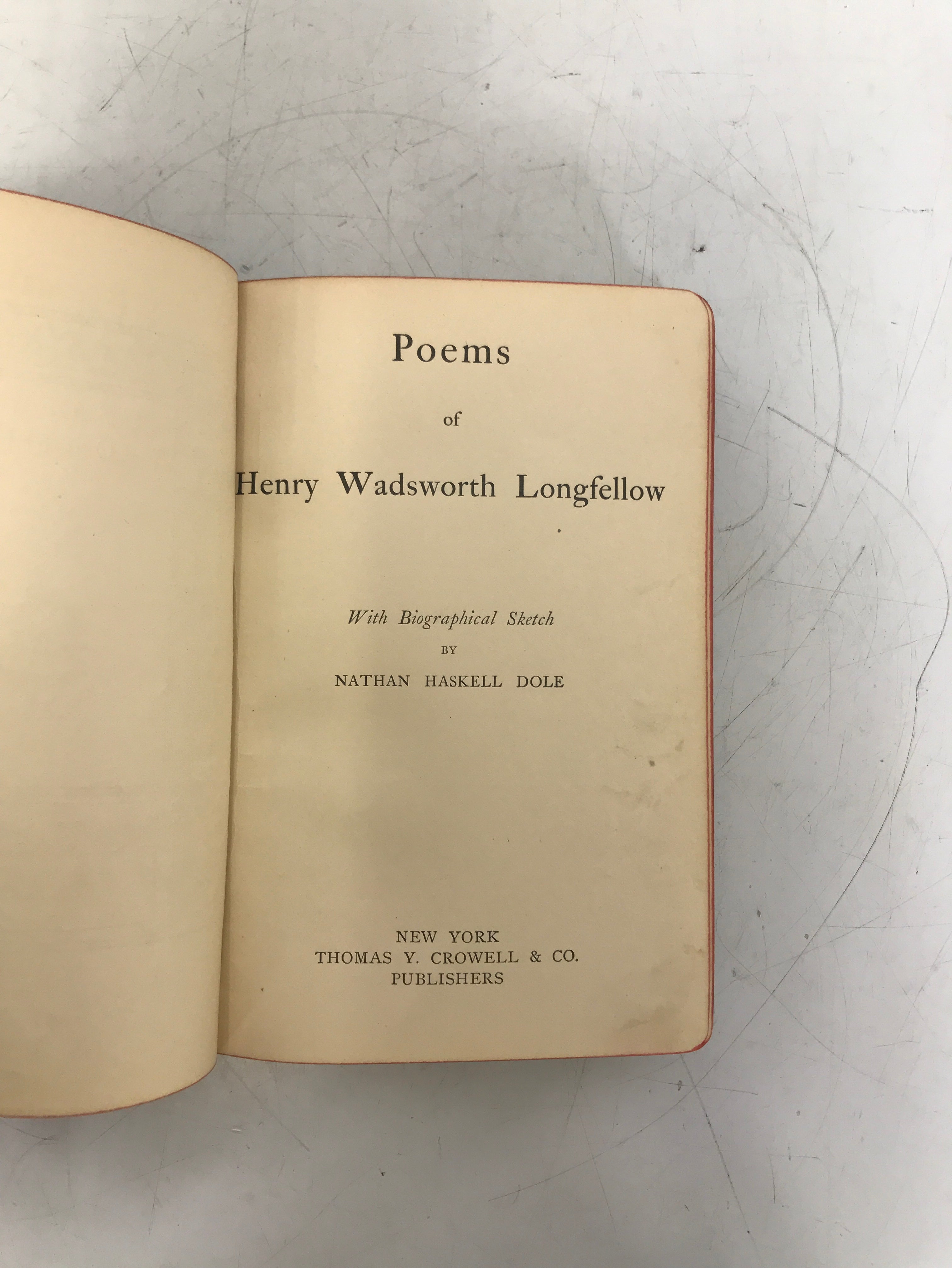 Poems of Henry W. Longfellow 1901 Thomas Y. Crowell & Co Antique Leather Wrap