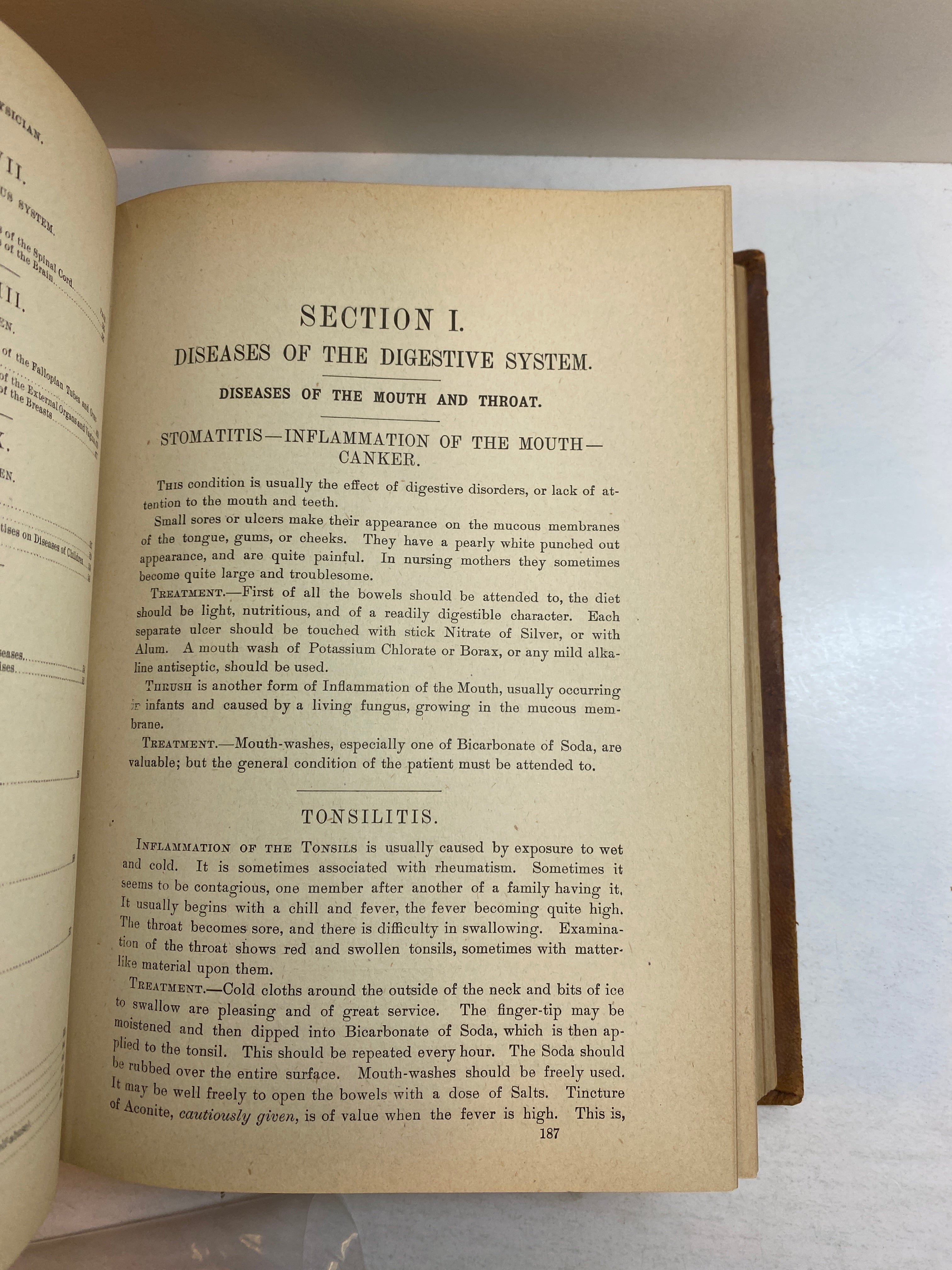 Gunn's New Family Physician/Home Book of Health 1901 Antique Leather Bound