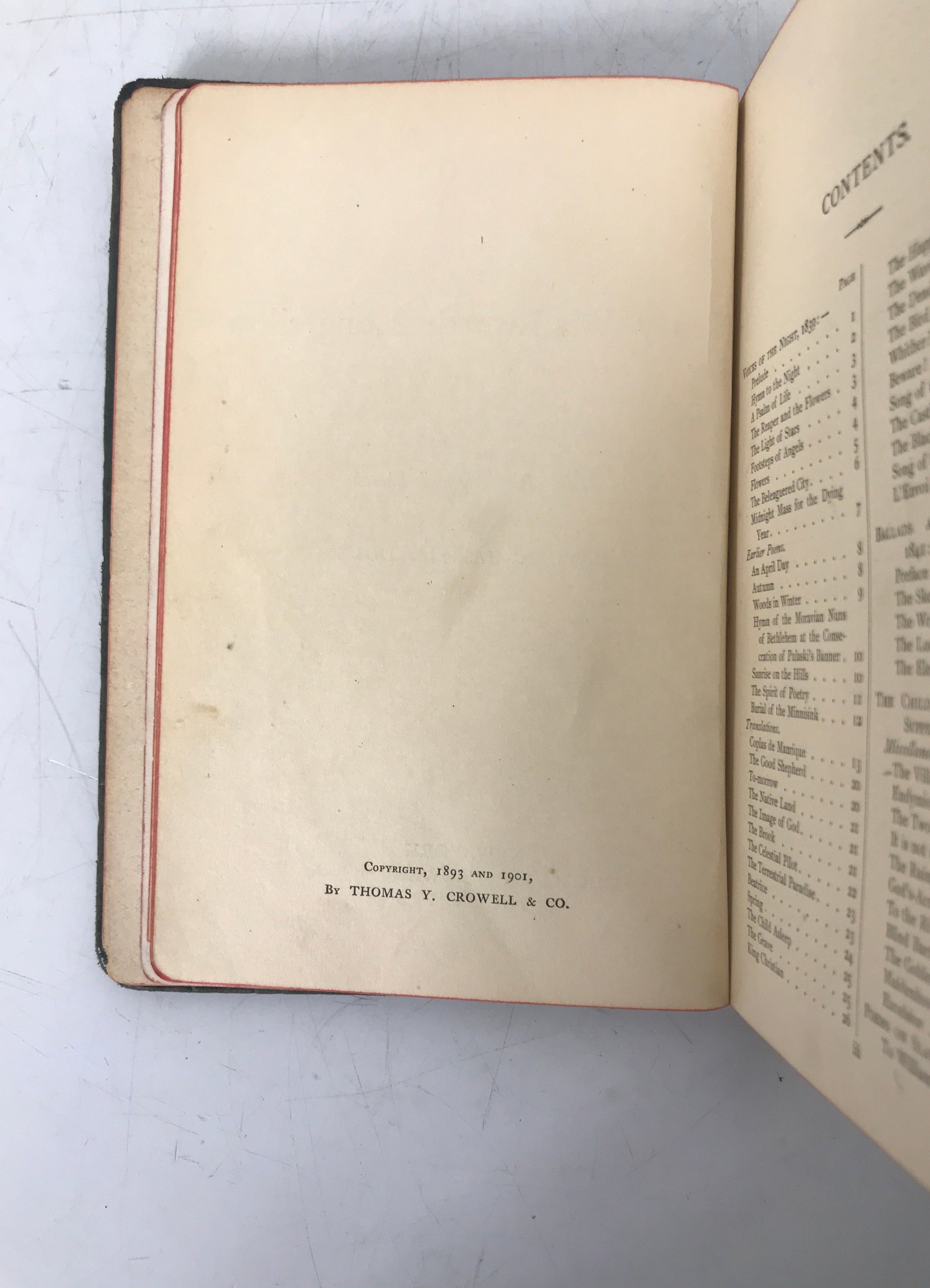 Poems of Henry W. Longfellow 1901 Thomas Y. Crowell & Co Antique Leather Wrap